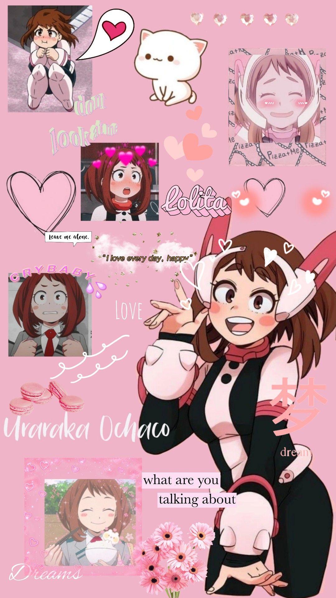 1080x1920 Uraraka Ochaco. Cute anime wallpaper, Aesthetic anime, Anime background wallpaper