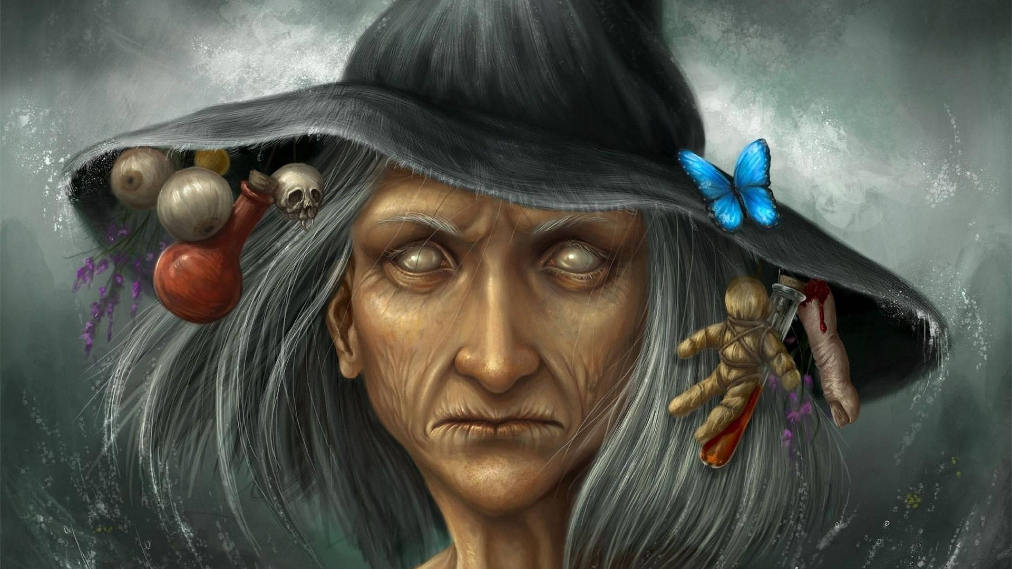 3840x2160 witch, hat, face 4K Wallpaper, HD Fantasy 4K Wallpaper, Image, Photo and Background