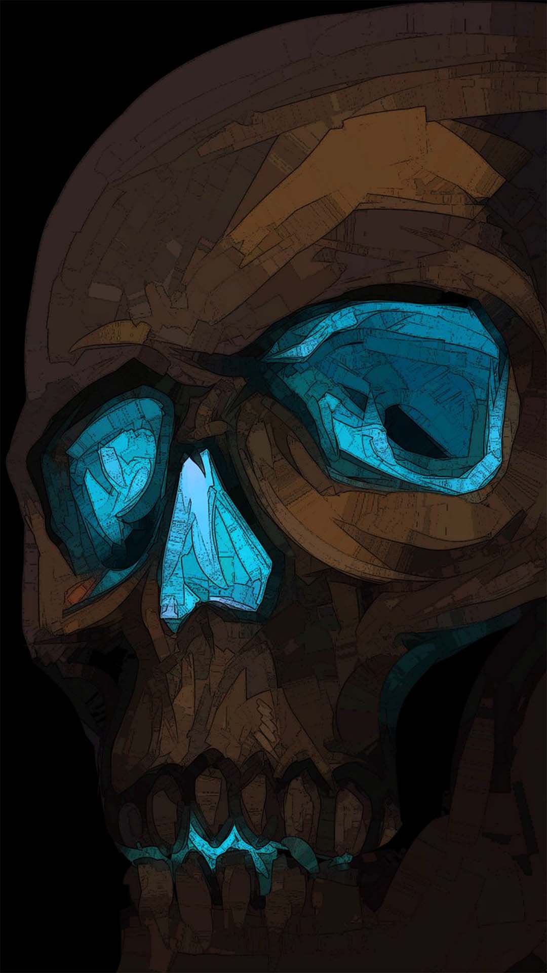 1080x1920 Skull Technology, Neon Art Skull, Magic Neon Skull Wallpaper HD 4K for iPhone and Android