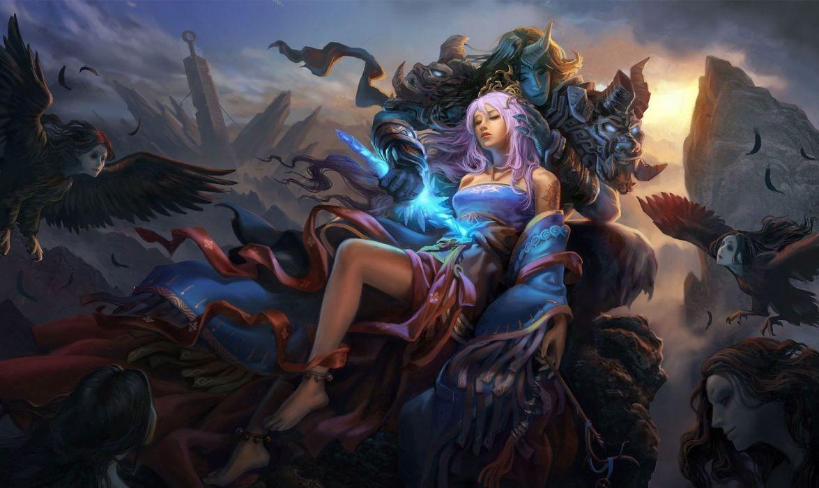 1175x700 Fantasy 3D art demon evil wings sleep love dark wallpaperx1144