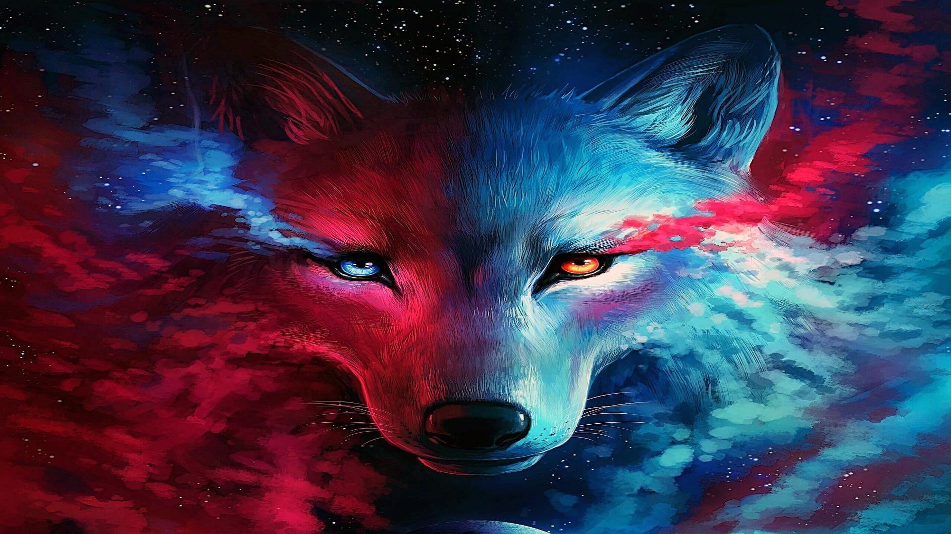 Red And Blue Wolf Wallpapers Top Free Red And Blue Wolf