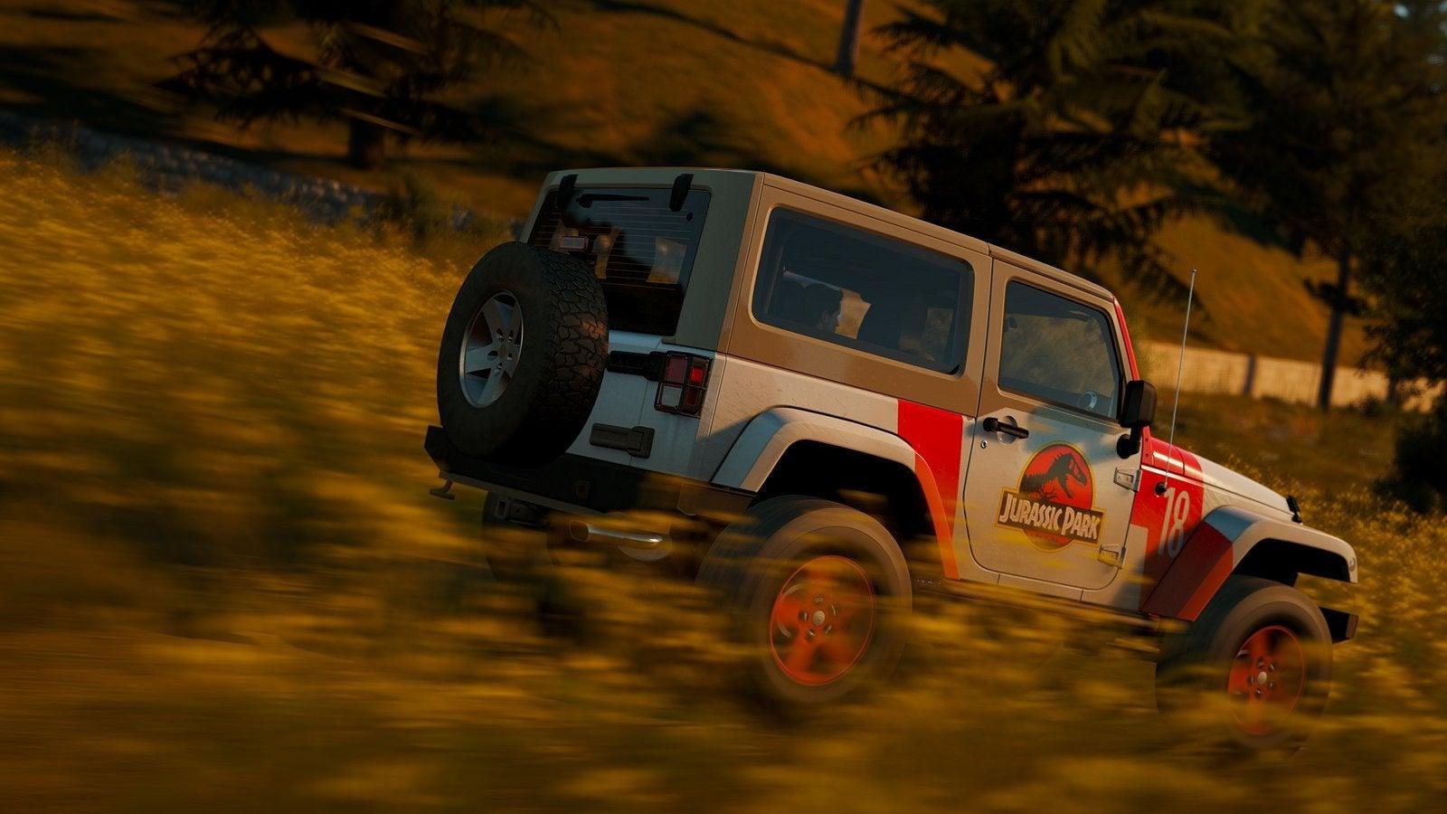 1600x900 Jurassic Park Jeep cameo in Forza Horizon 2: JurassicPark