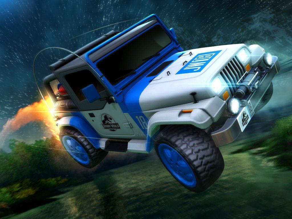 1024x768 Rocket League Jurassic World, June 18 wallpaper. Rocket league, Jurassic park jeep, Jurassic world