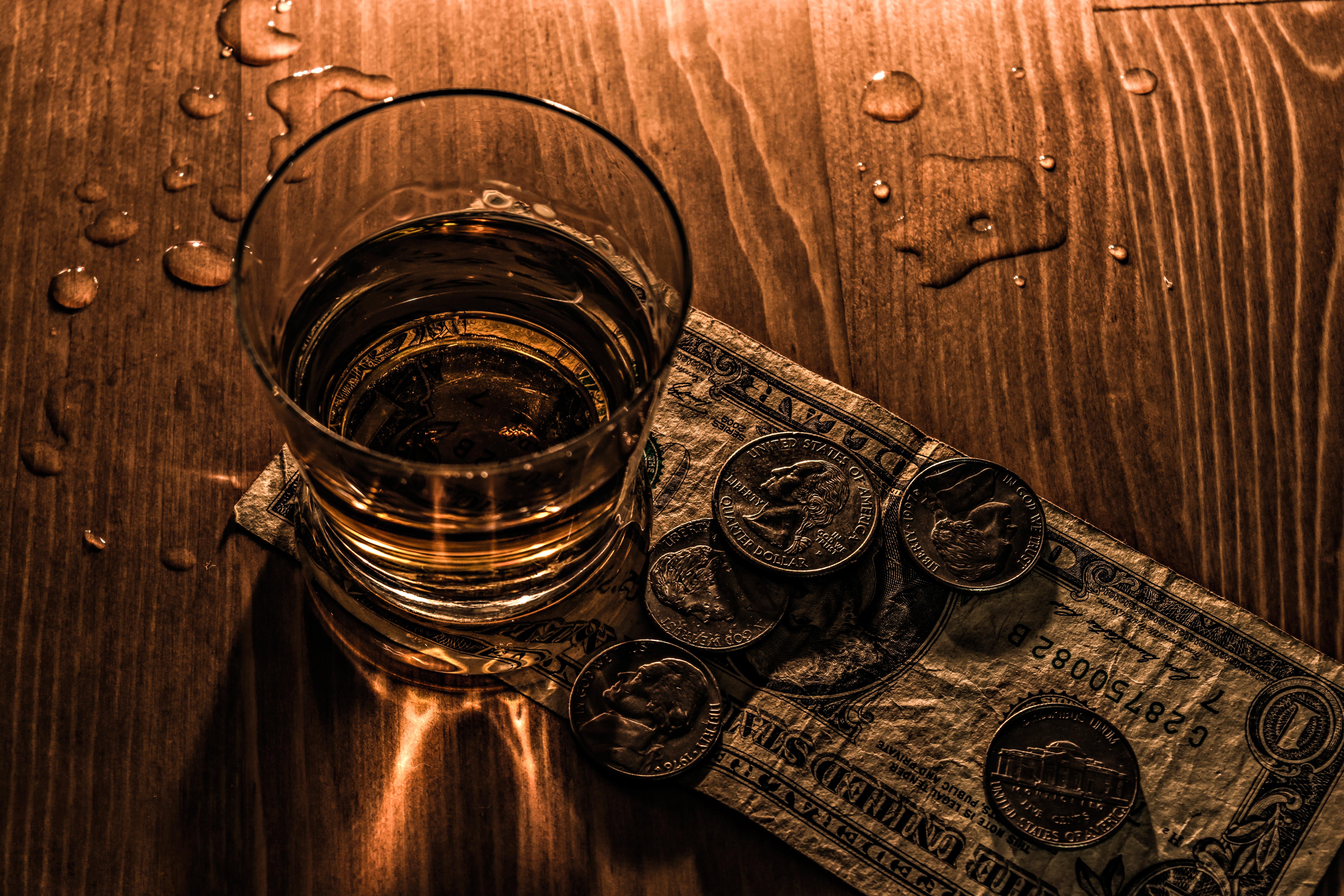 6000x4000 Desktop Wallpaper Coins Dollars Money Shot glass 6000x4000