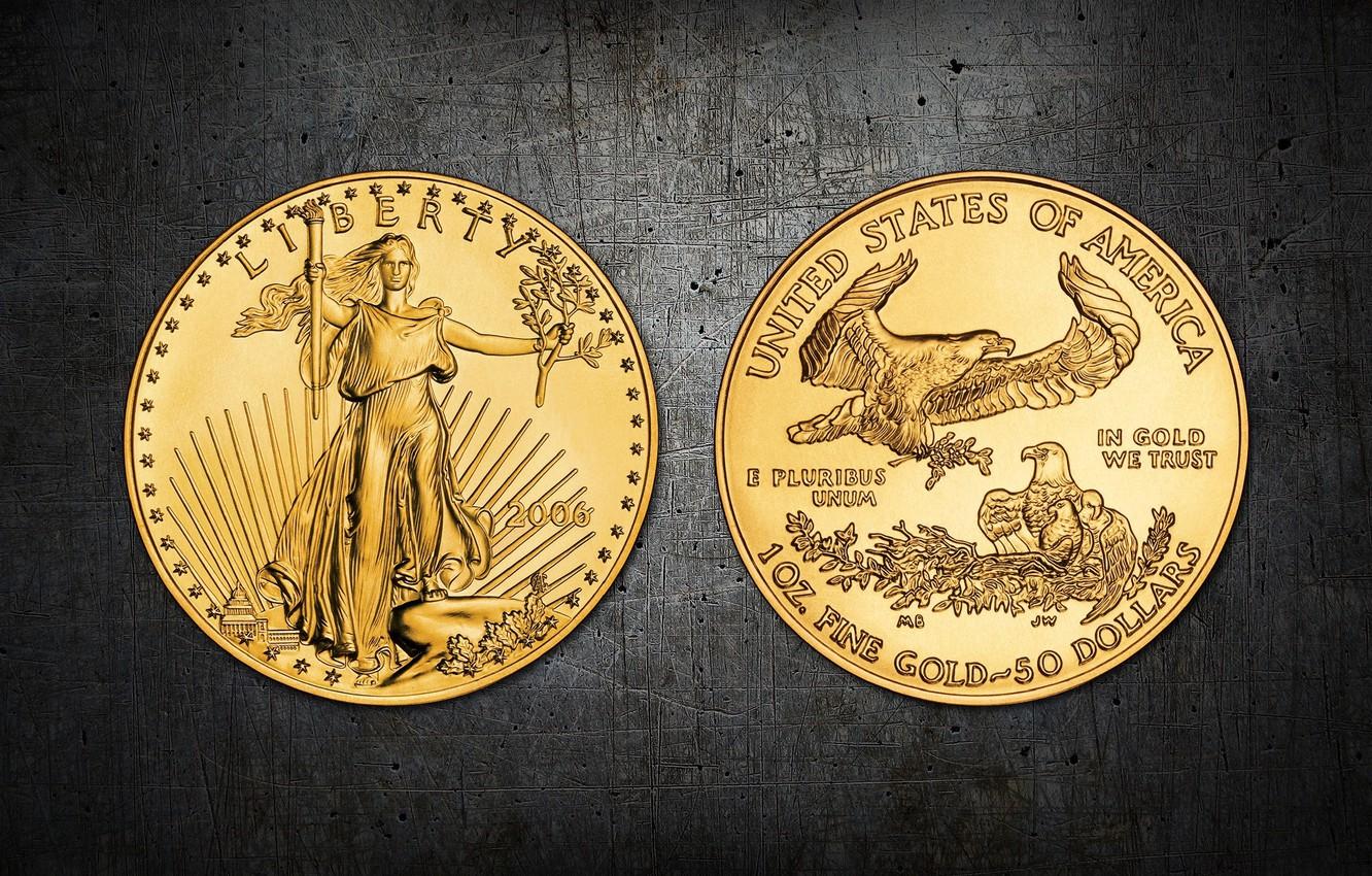 1332x850 Wallpaper liberty, dollar, Gold, coin, United States of America image for desktop, section макро