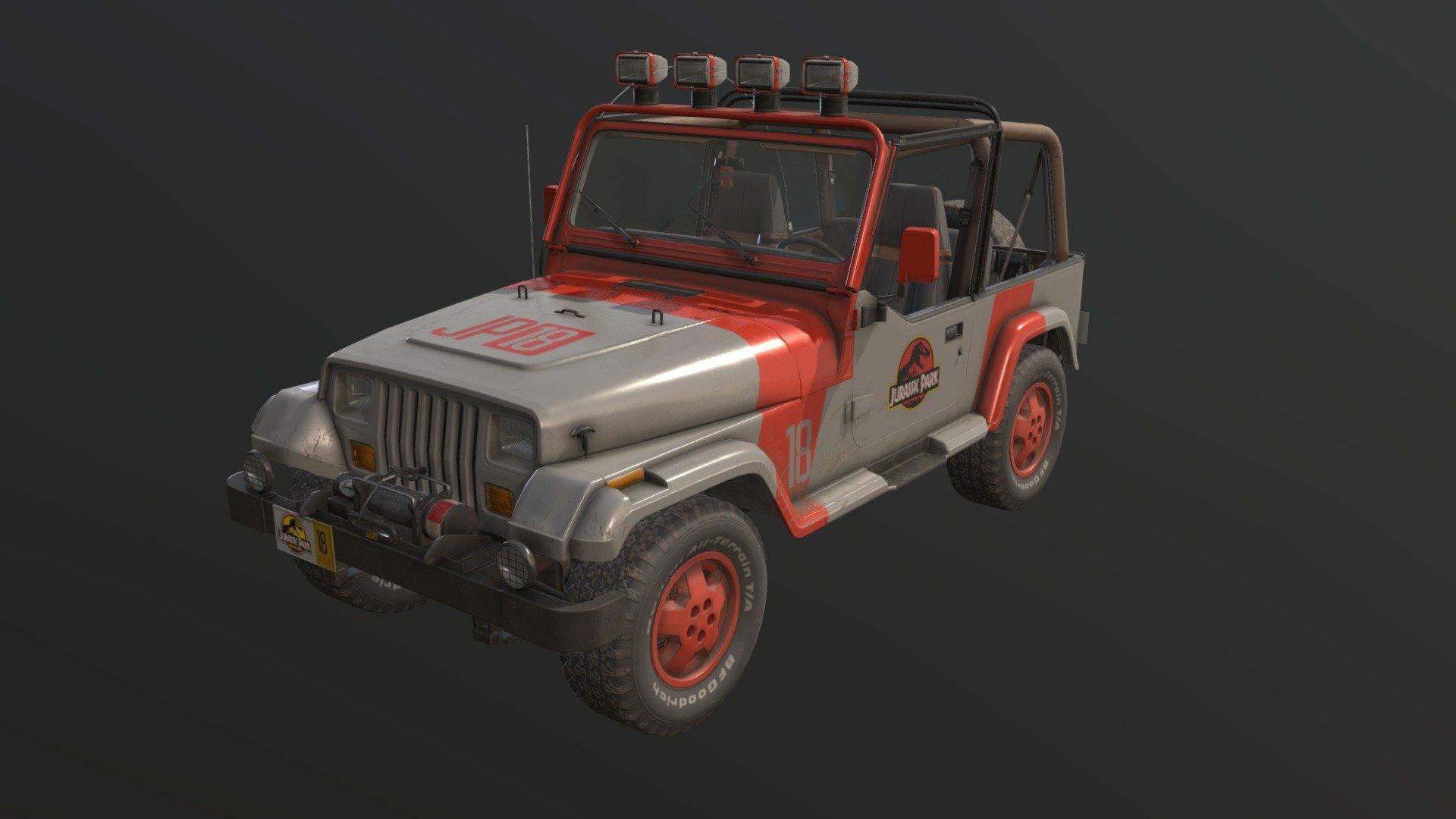 1920x1080 Jurassic Park Jeep Wrangler Royalty Free 3D model by ripone [78436a6]