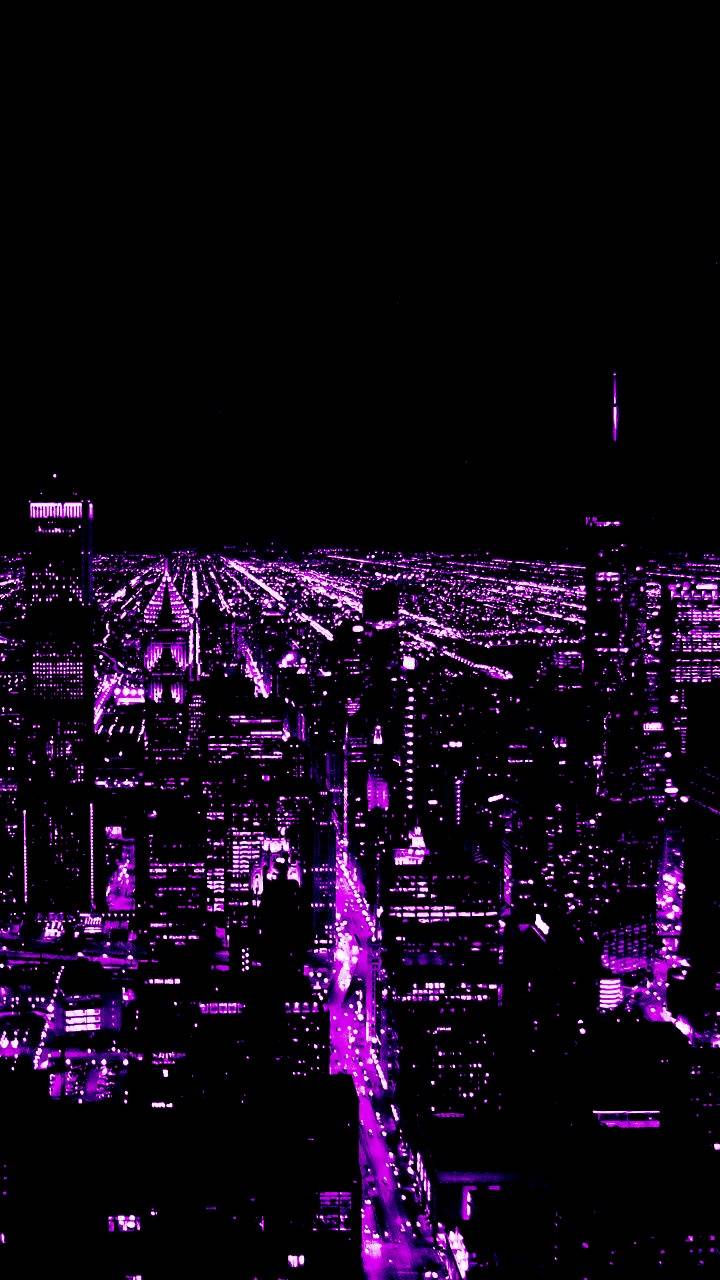 720x1280 Purple City Lights Wallpaper