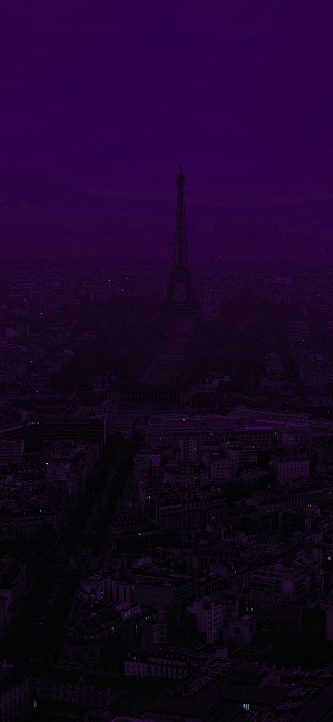 1125x2436 iPhone X wallpaper. paris dark purple city illustration art