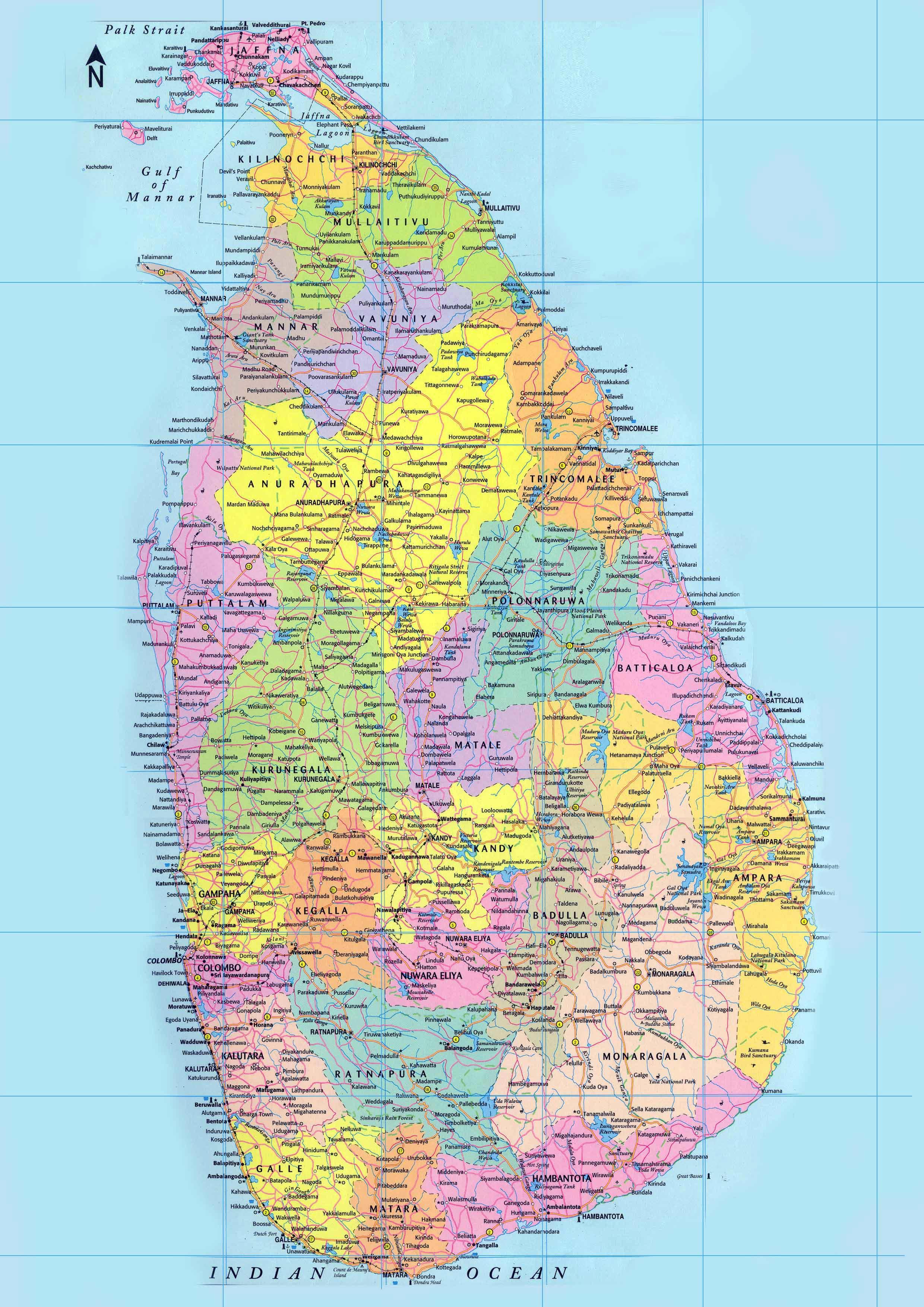 2480x3508 Sri Lanka Maps. Printable Maps of Sri Lanka for Download