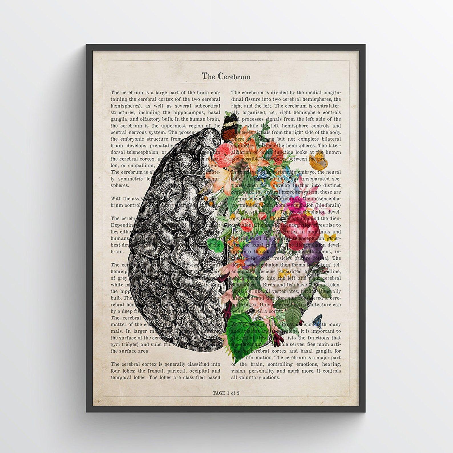 1588x1588 Brain Art Flower Anatomy Print Psychology Neurologist gift. Etsy. Brain art, Psychologist gift ideas, Flower anatomy