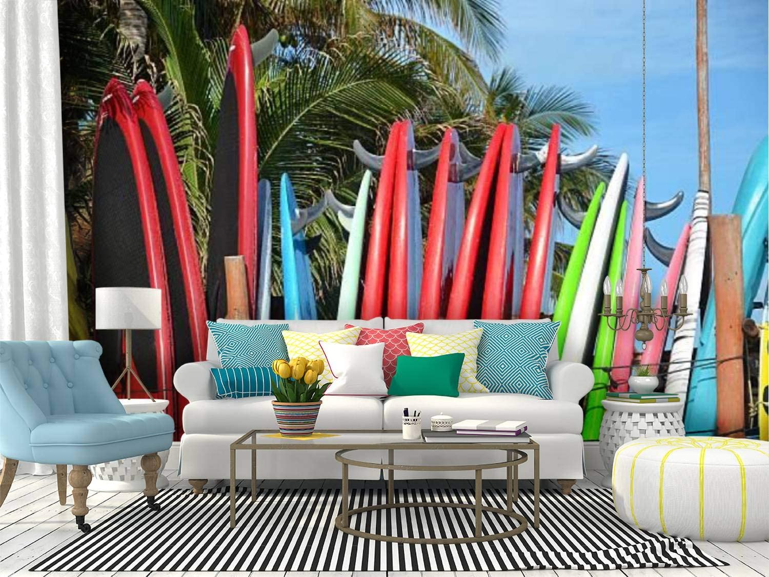 1500x1125 Self Adhesive Wallpaper Roll Paper stack of surfboards colorful surfboard stock picture royalty free Removable Peel and Stick Wallpaper Decorative Wall Mural Posters Home Covering Interior Film : Tools & Home