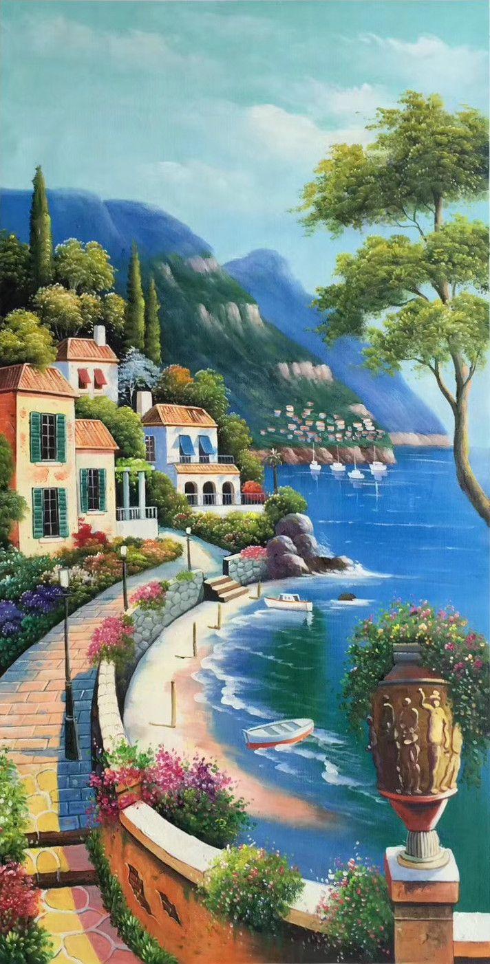 712x1402 ID=MS95; Size:60x120cm(24x48inch); 100% Hand Made Oil Painting, Decoration, Murals, Art, Hom. Modern Landscape Painting, Oil Painting Landscape, Landscape Paintings