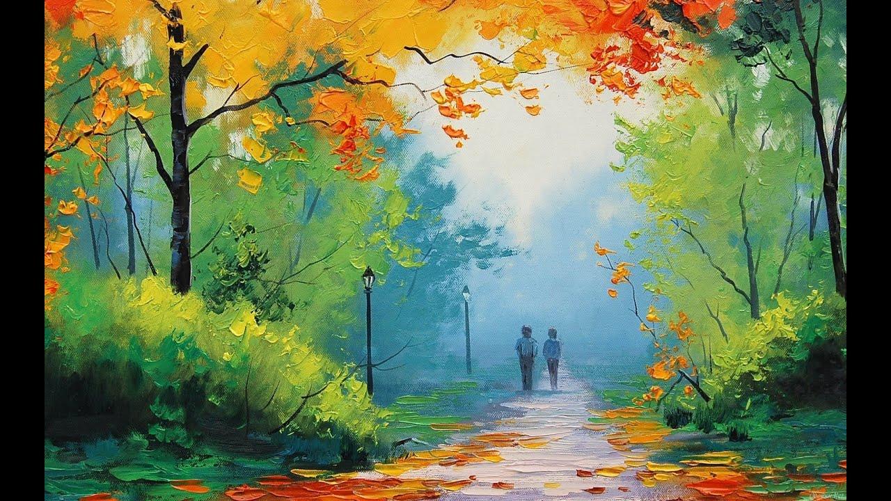 1280x720 oil painting wallpaper hd, natural landscape, painting, nature, watercolor paint, acrylic paint