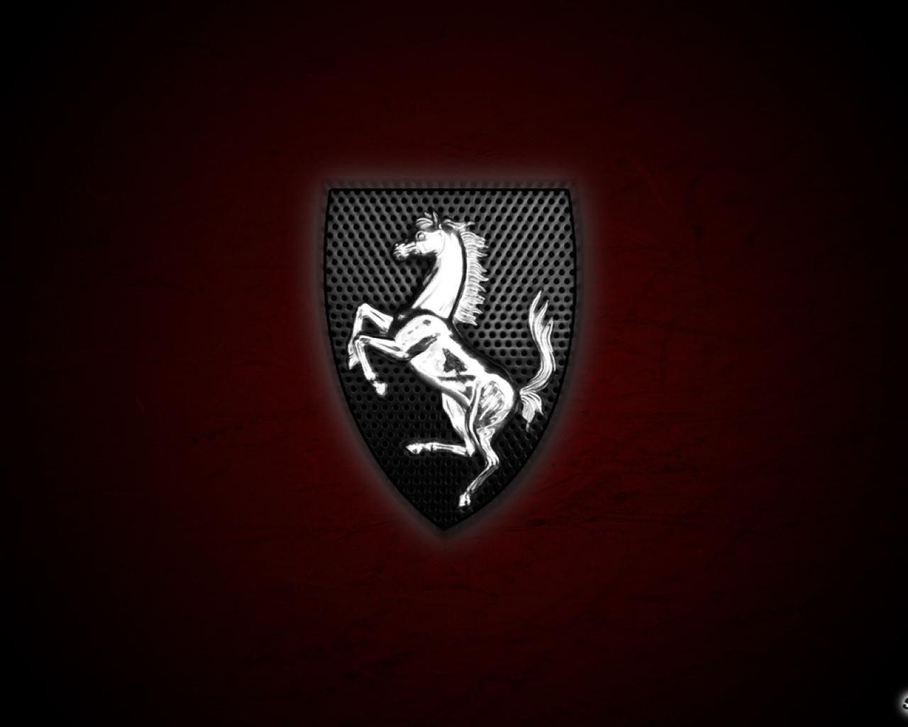 1280x1024 Red And Black Ferrari Logo