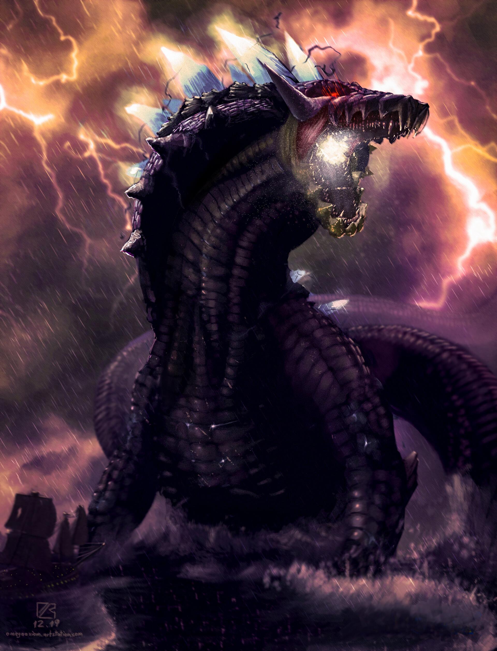 1920x2516 Abyssal Lagiacrus Thunder, Dieter Blumears