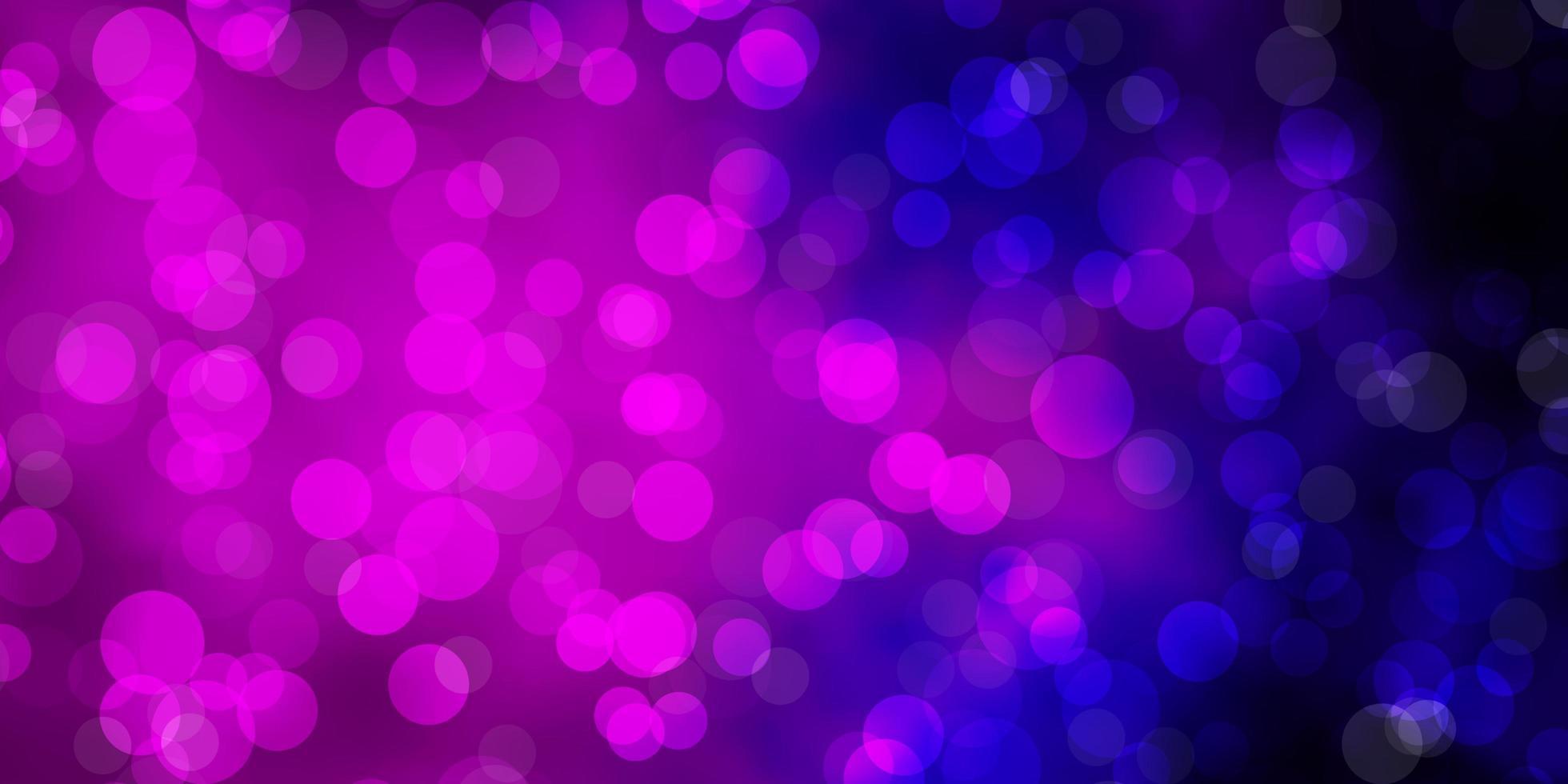 1960x980 Dark Purple vector texture with circles. Modern abstract illustration with colorful circle shapes. Pattern for wallpaper, curtains