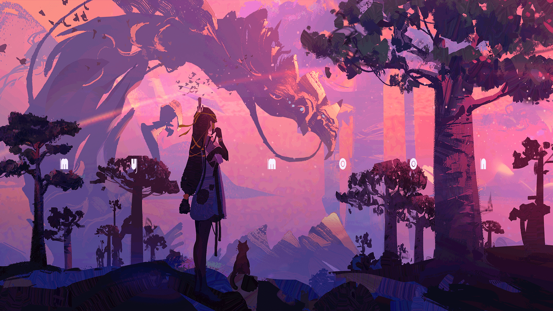 1920x1080 anime girls, purple, futuristic, 2D, digital art, artwork, anime. Mocah HD Wallpaper