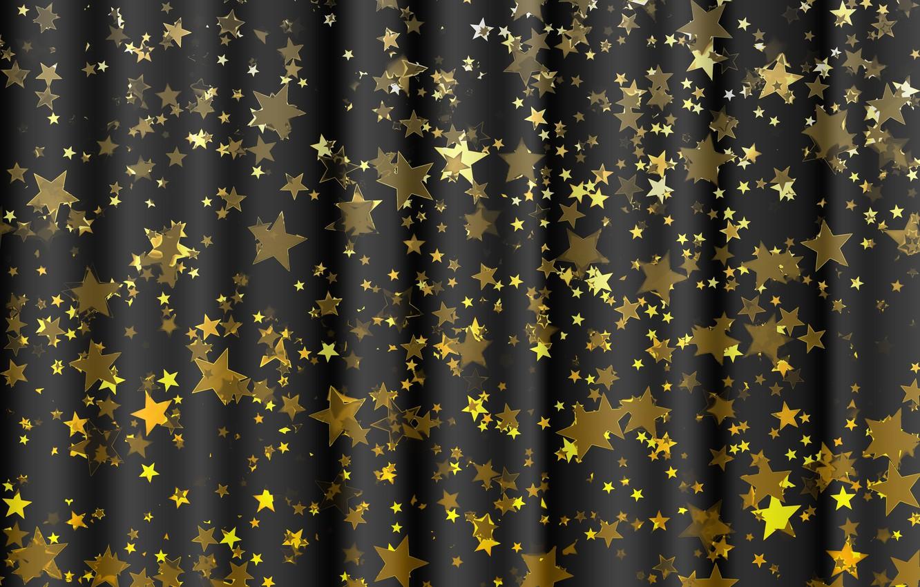 1332x850 Wallpaper stars, background, gold, black, texture image for desktop, section текстуры