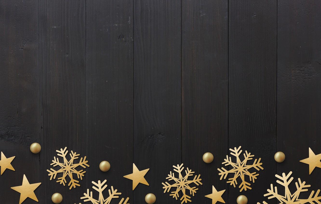1332x850 Wallpaper winter, snowflakes, golden, black background, black, Christmas, winter, background, stars, snowflakes image for desktop, section текстуры