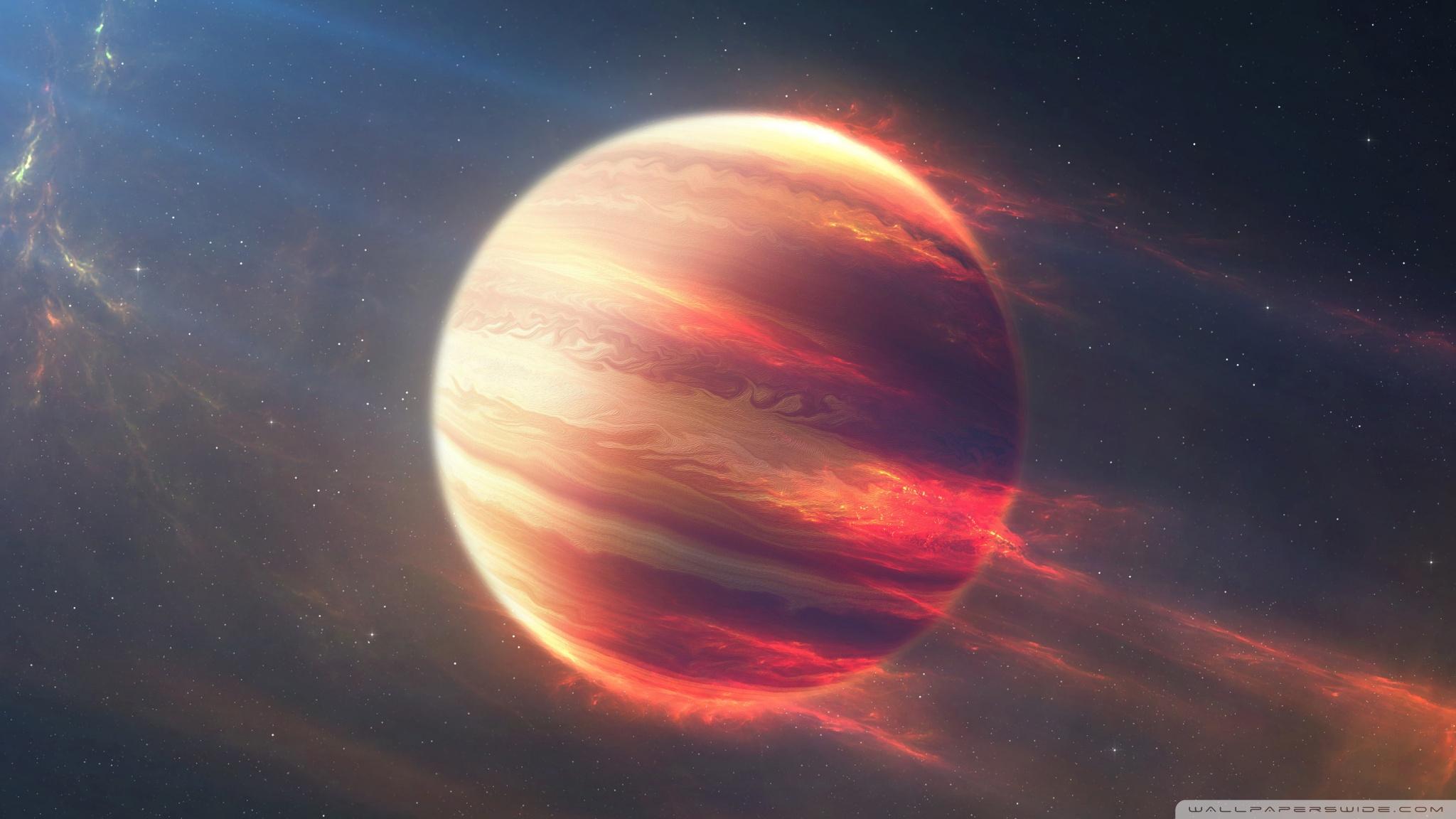 2048x1152 Space Fire Planet Ultra HD Desktop Background Wallpaper for 4K UHD TV : Tablet
