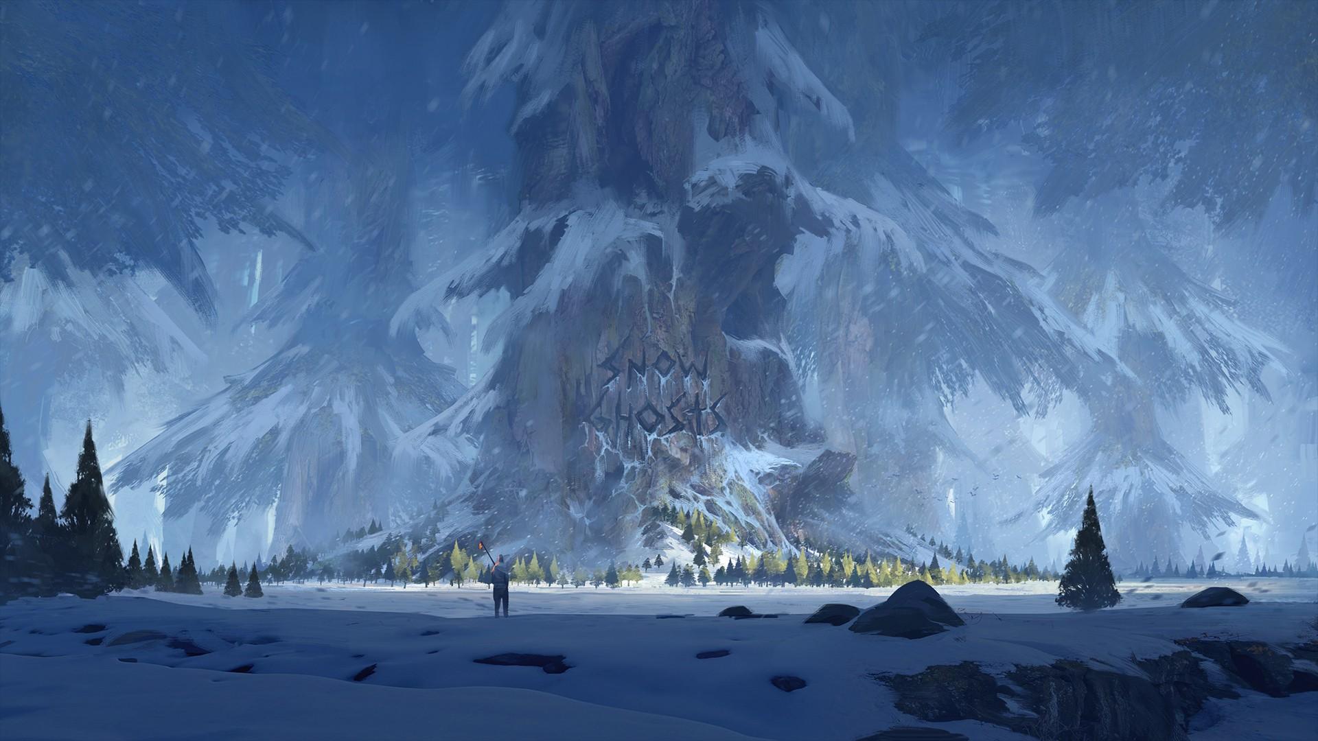 1920x1080 1920x1080 snow trees winter ghost forest fan art fantasy art wallpaper JPG 398 kB