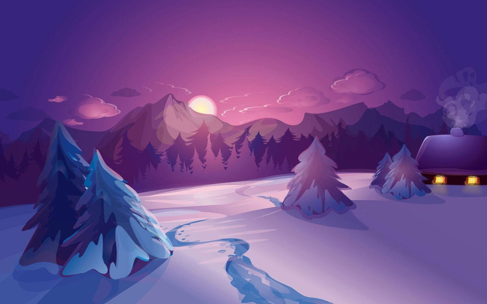 1680x1050 Wallpaper Nature Art Snow Covered Field With Moon • Wallpaper For You HD Wallpaper For Desktop & Mobile