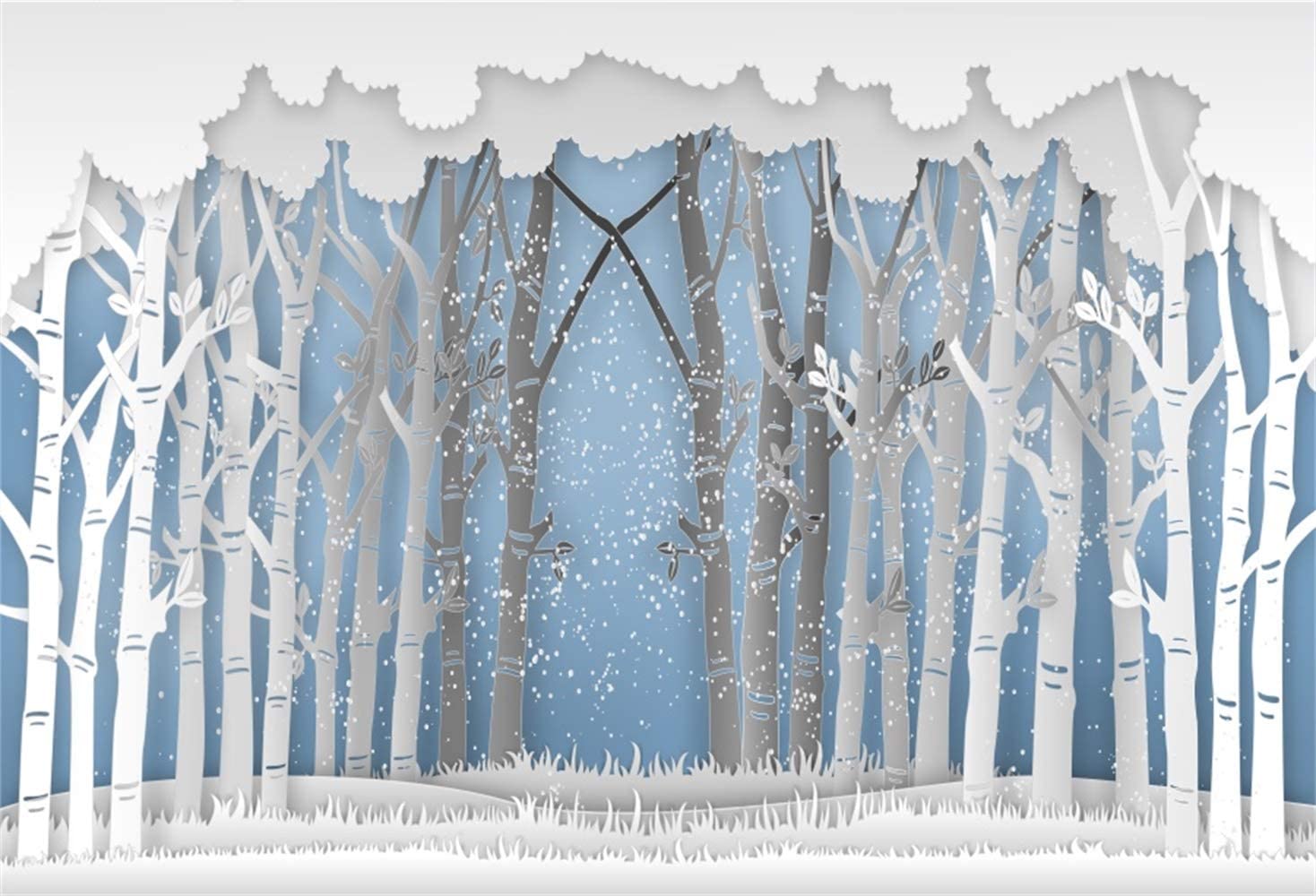 1468x1000 Amazon.com : Laeacco 10x6.5ft Artistic Paper Cut Winter Landscape Backdrop Winter Forest Ice Snow World Theme Baby Shower Banner Christmas Eve New Year Party Photo Studio Kid Adult Newborn Baby Portraits Wallpaper