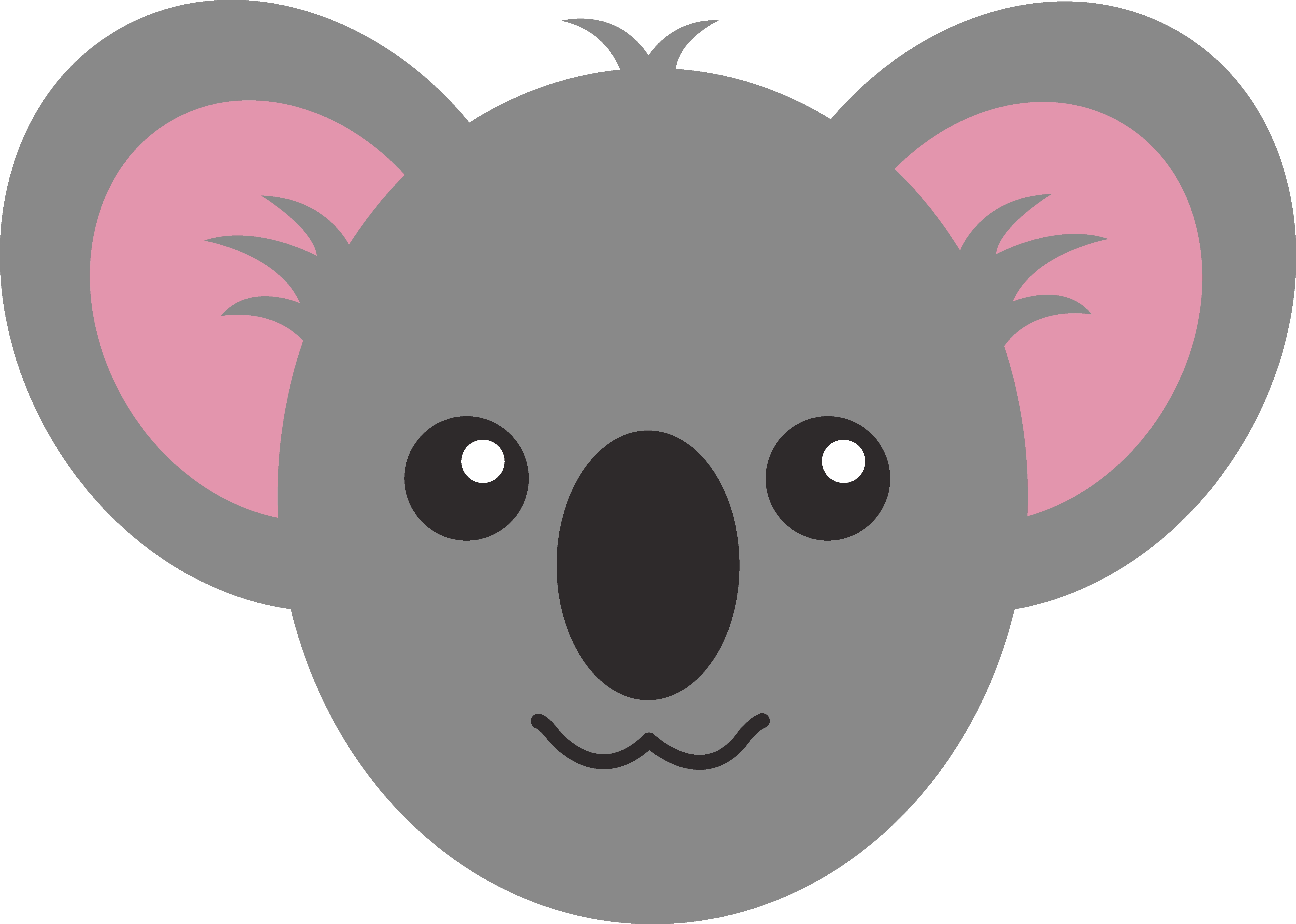 6158x4391 koala bear face drawing
