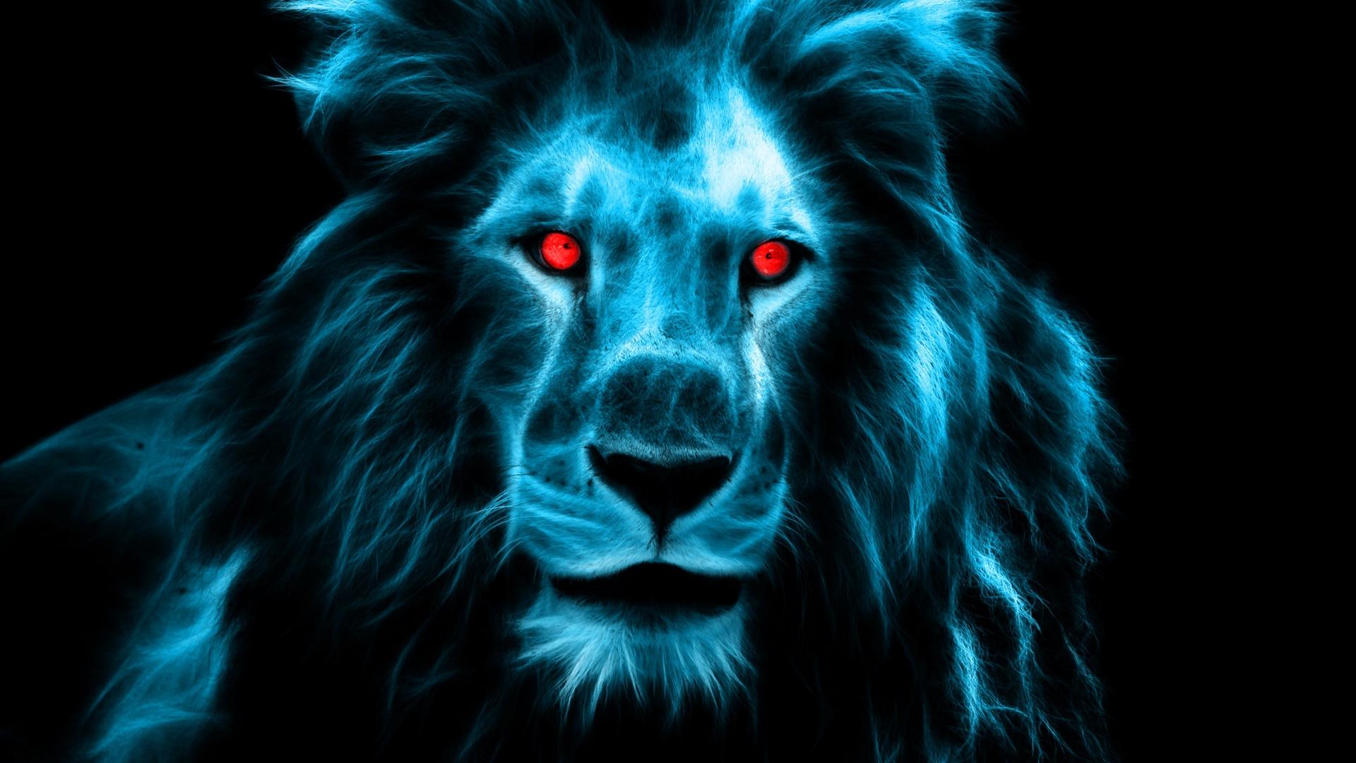 1920x1080 Wallpaper Lion, Predator, Big Cat, Eyes, Mane With Green Eyes