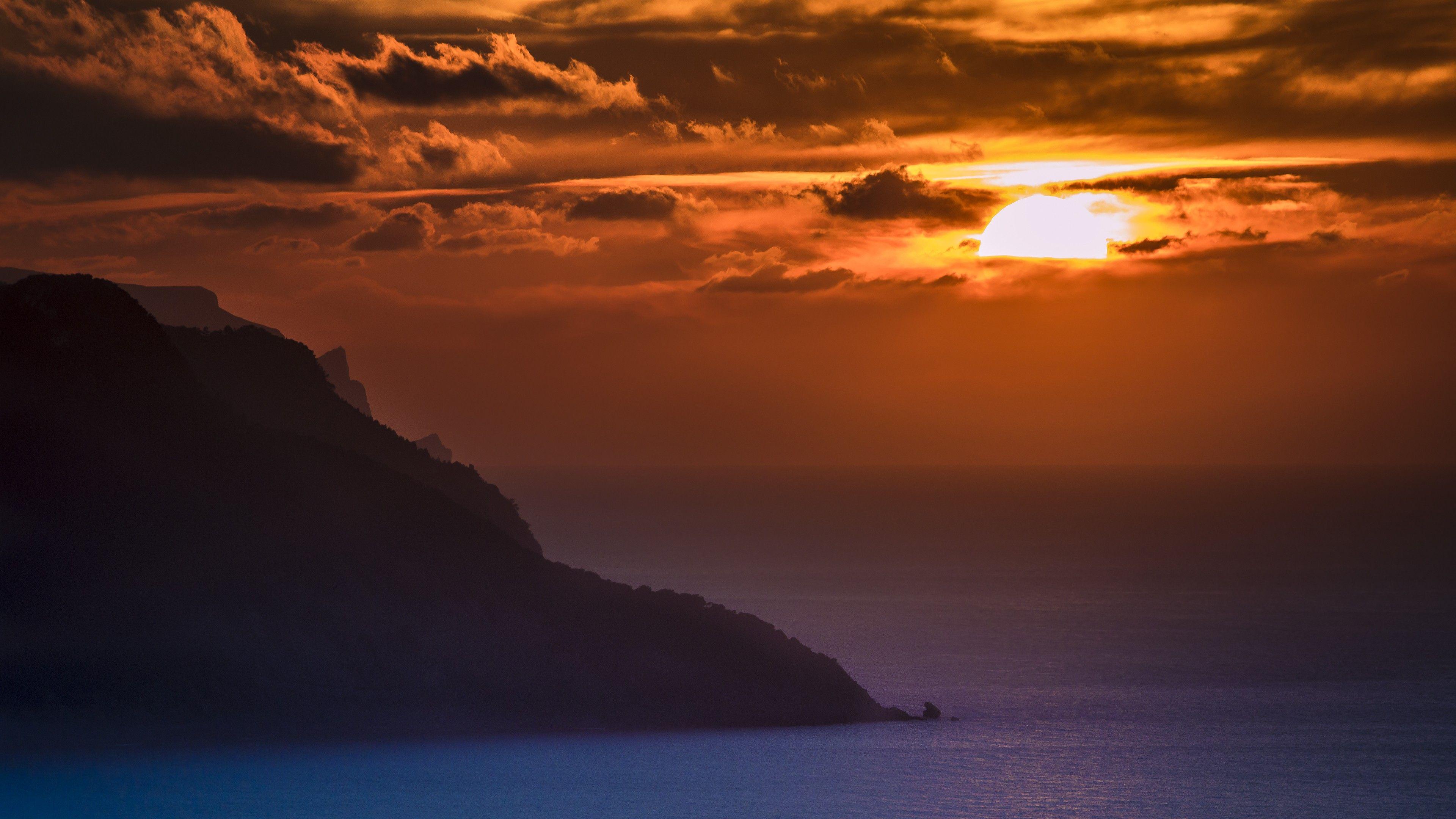 3840x2160 Ocean Sunset Wallpaper