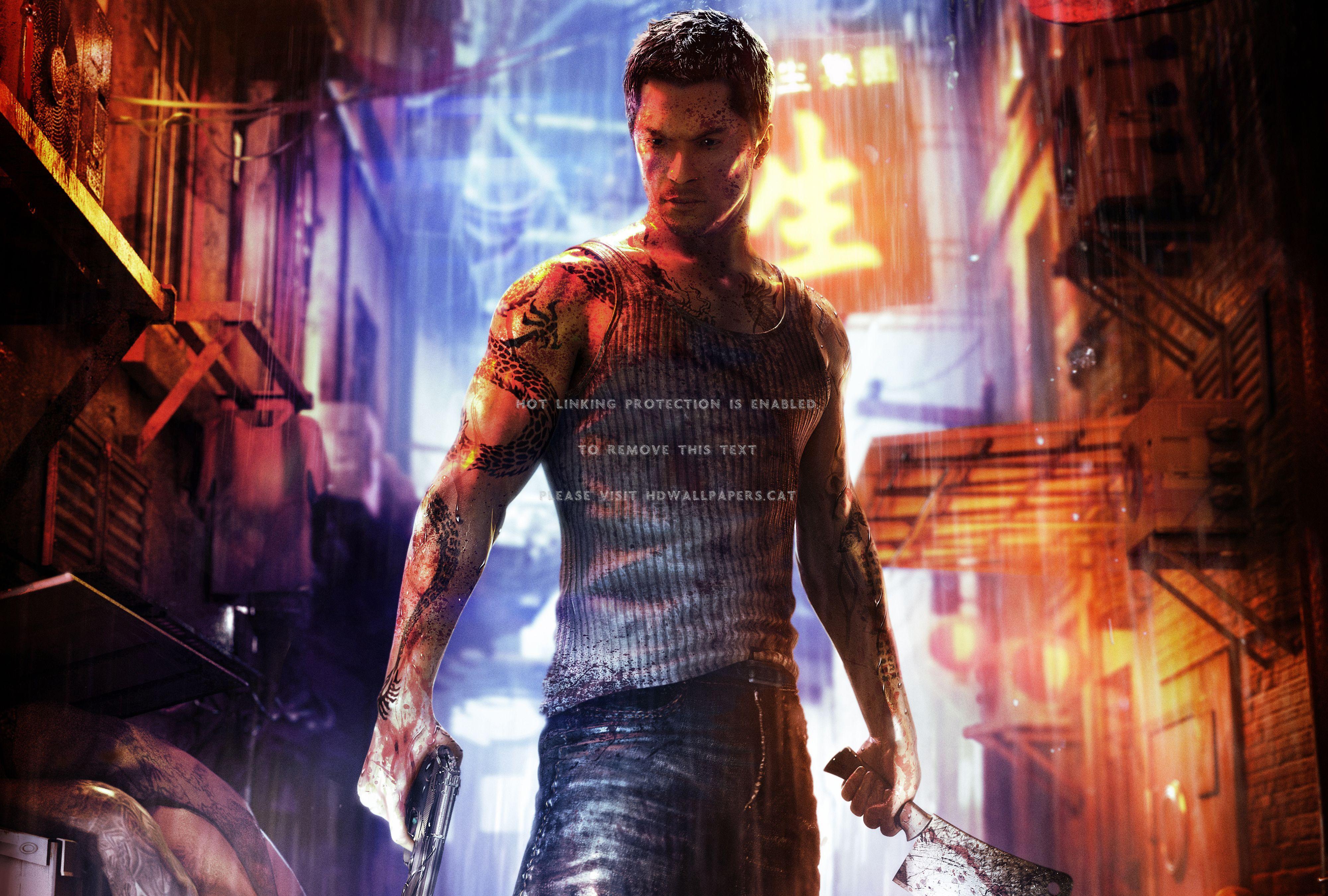 4000x2700 sleeping dogs tattoo games knife weapons