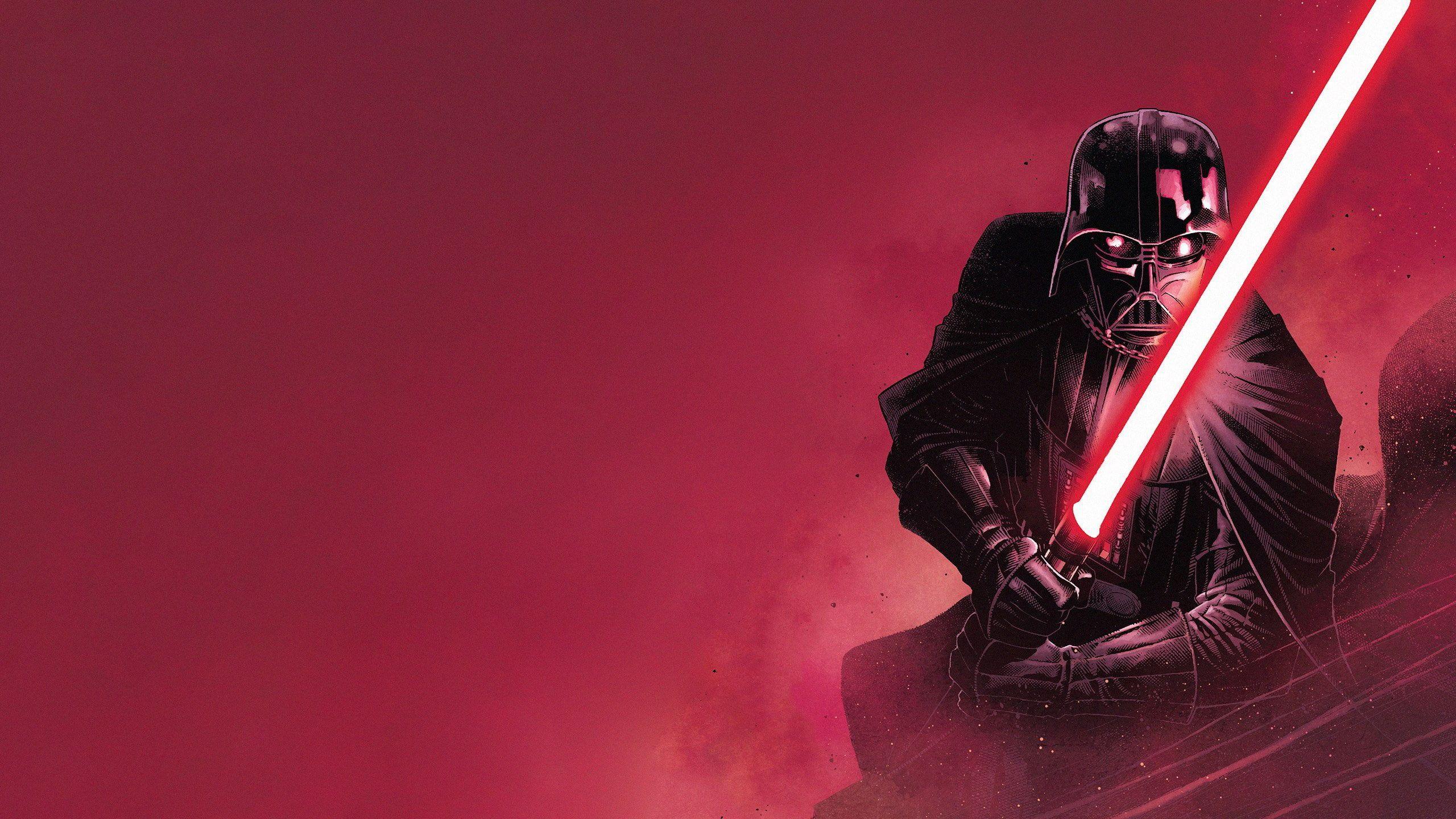 2560x1440 Red #Black Star Wars #Helmet Star wars Darth Vader #Mask #Red #Cloak #Lightsaber #Black Darth Vader #Villain #Cape. Darth vader wallpaper, Darth vader, Star wars