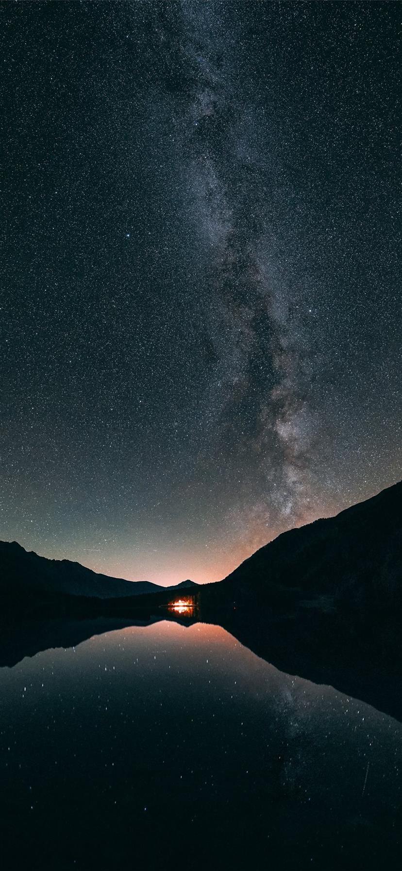 828x1792 Milky way Antholz lake iPhone 11 Wallpaper Free Download