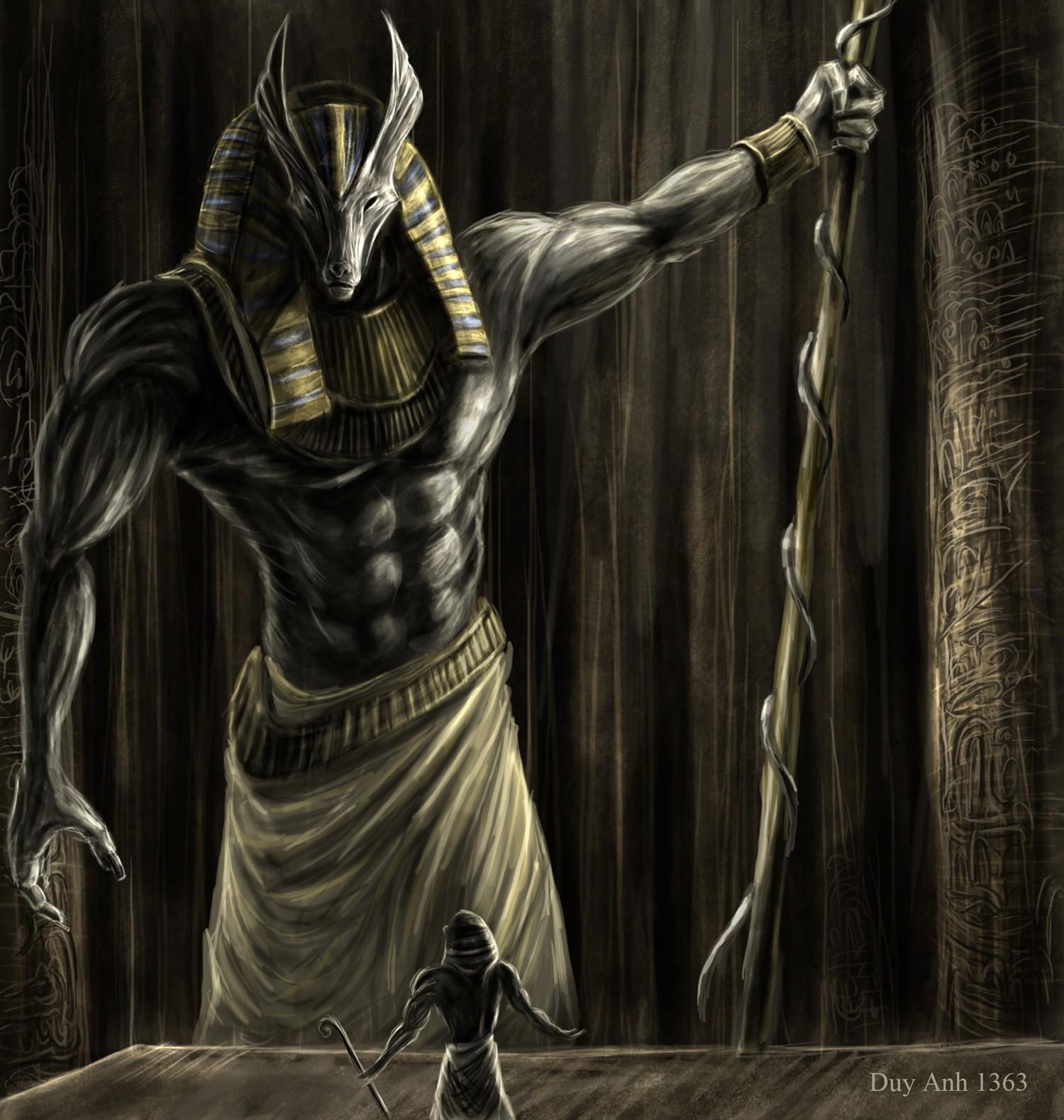 1500x1579 #Anubis, #painting, wallpaper. Mocah HD Wallpaper