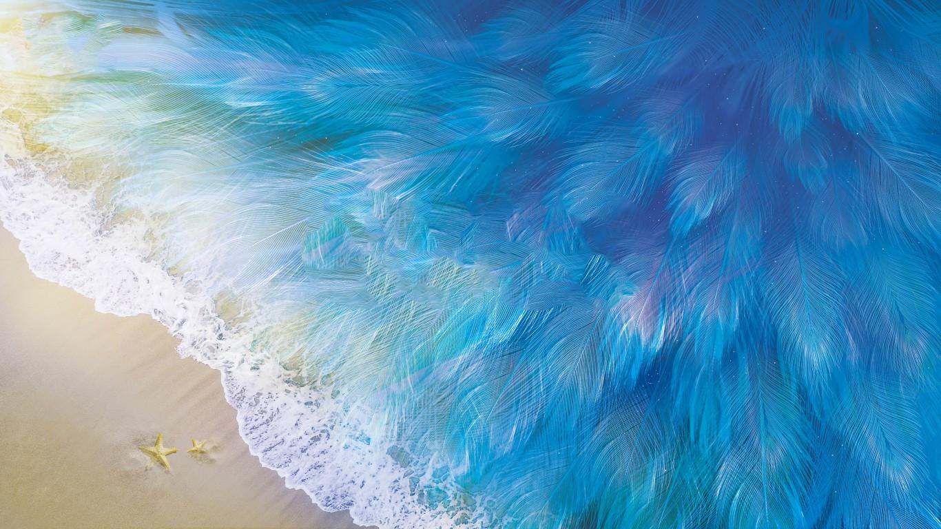 1366x768 Download 1366x768 Beach, Frozen Ocean, Weaves, Sand, Digital Art Wallpaper for Laptop, Notebook