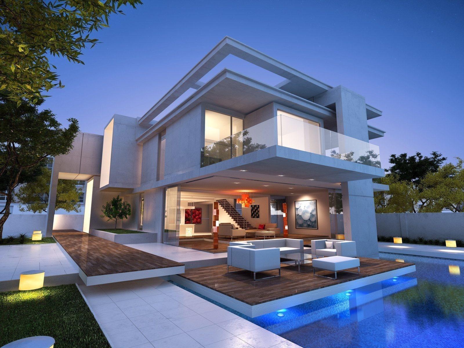 1600x1200 modern house wallpaper, property, home, house, building, architecture