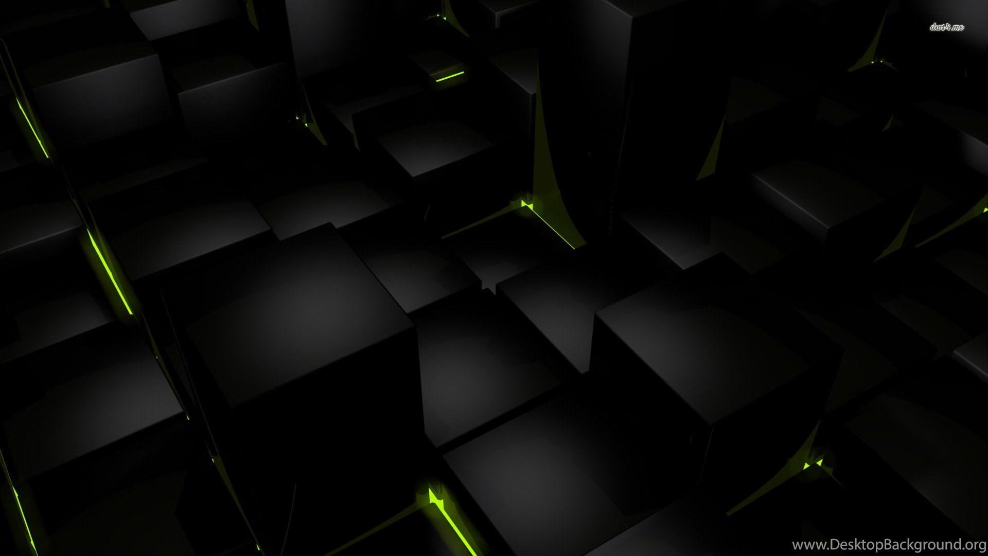 1920x1080 Black Cubes With Green Lighting, 3D, 1920x1080 HD Wallpaper And. Desktop Background