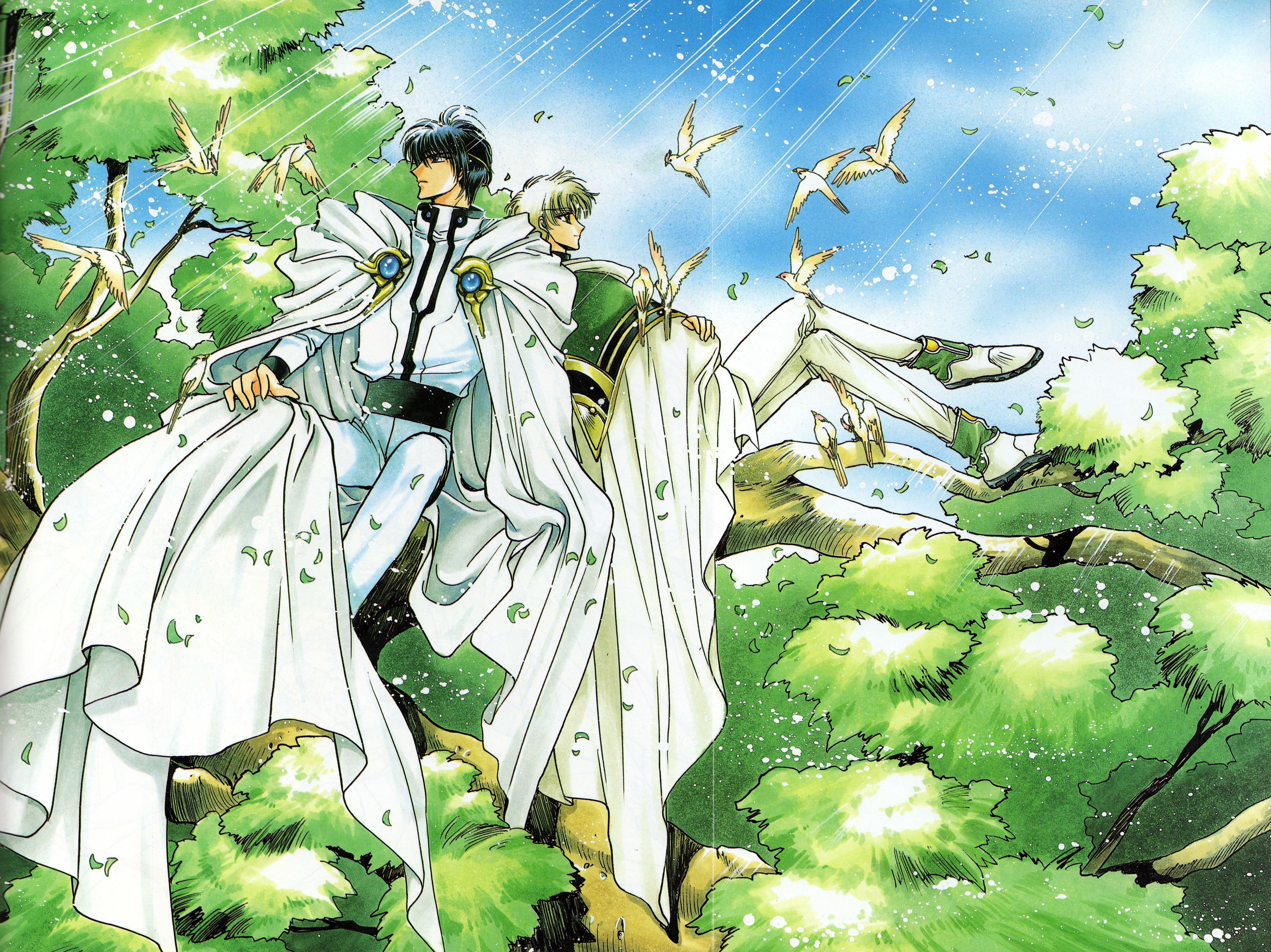 4939x3700 Magic Knight Rayearth Series Anime Males Birds Forest Knight Rayearth Lantis Eagle HD Wallpaper