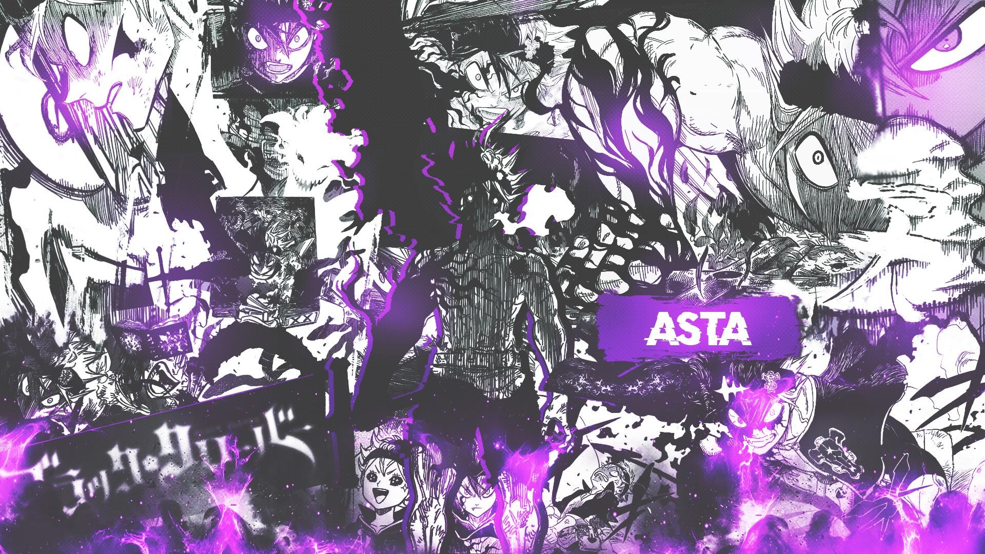 1920x1080 comics, collage, Black Clover, purple, manga, Asta. Mocah HD Wallpaper