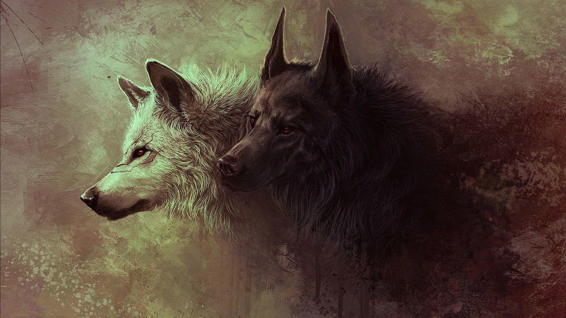 HD wallpaper Fantasy Animals Wolf Demon Horns Woman  Wallpaper Flare