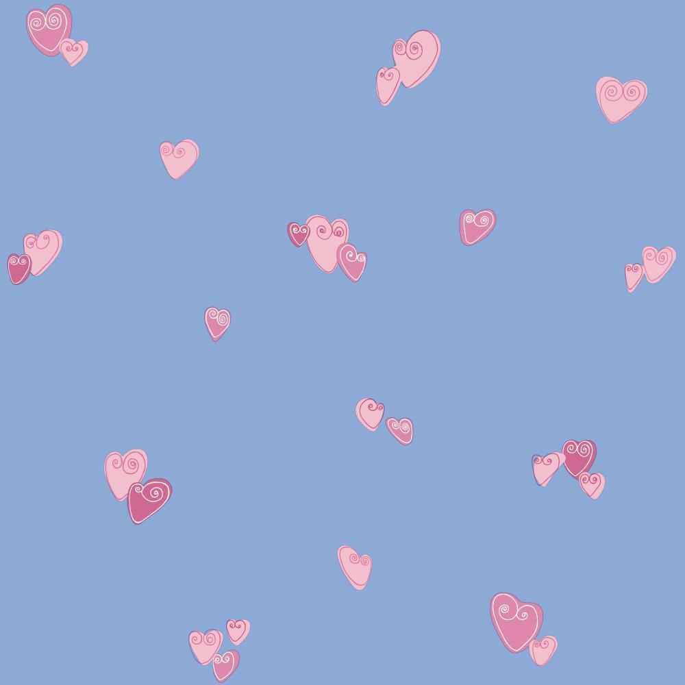 1000x1000 Girl Power 2 Heart Blue Pink Wallpaper PW4036