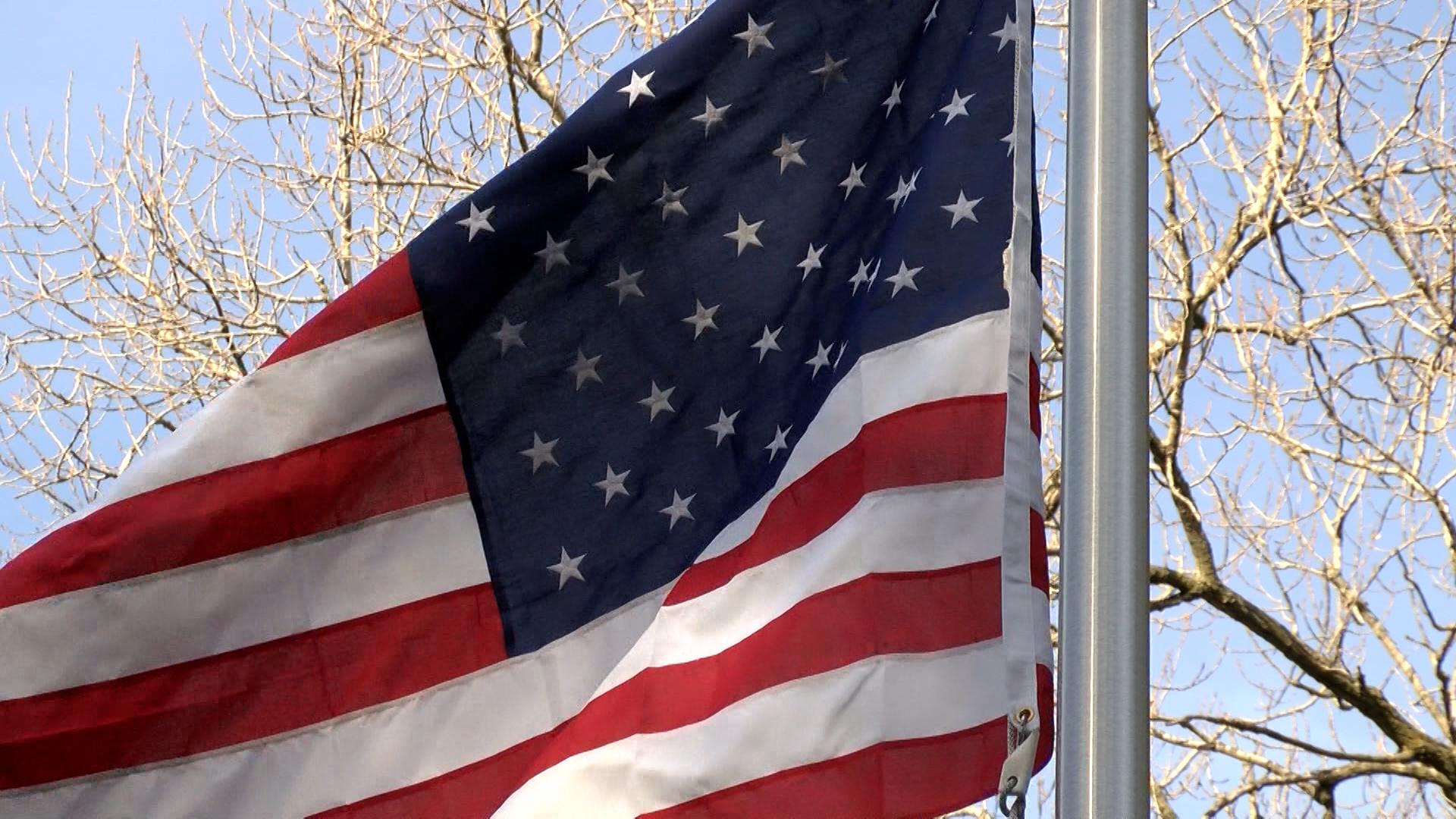 1920x1080 An American flag, dedicated to veterans and first responders, goes up in Marquette Heights