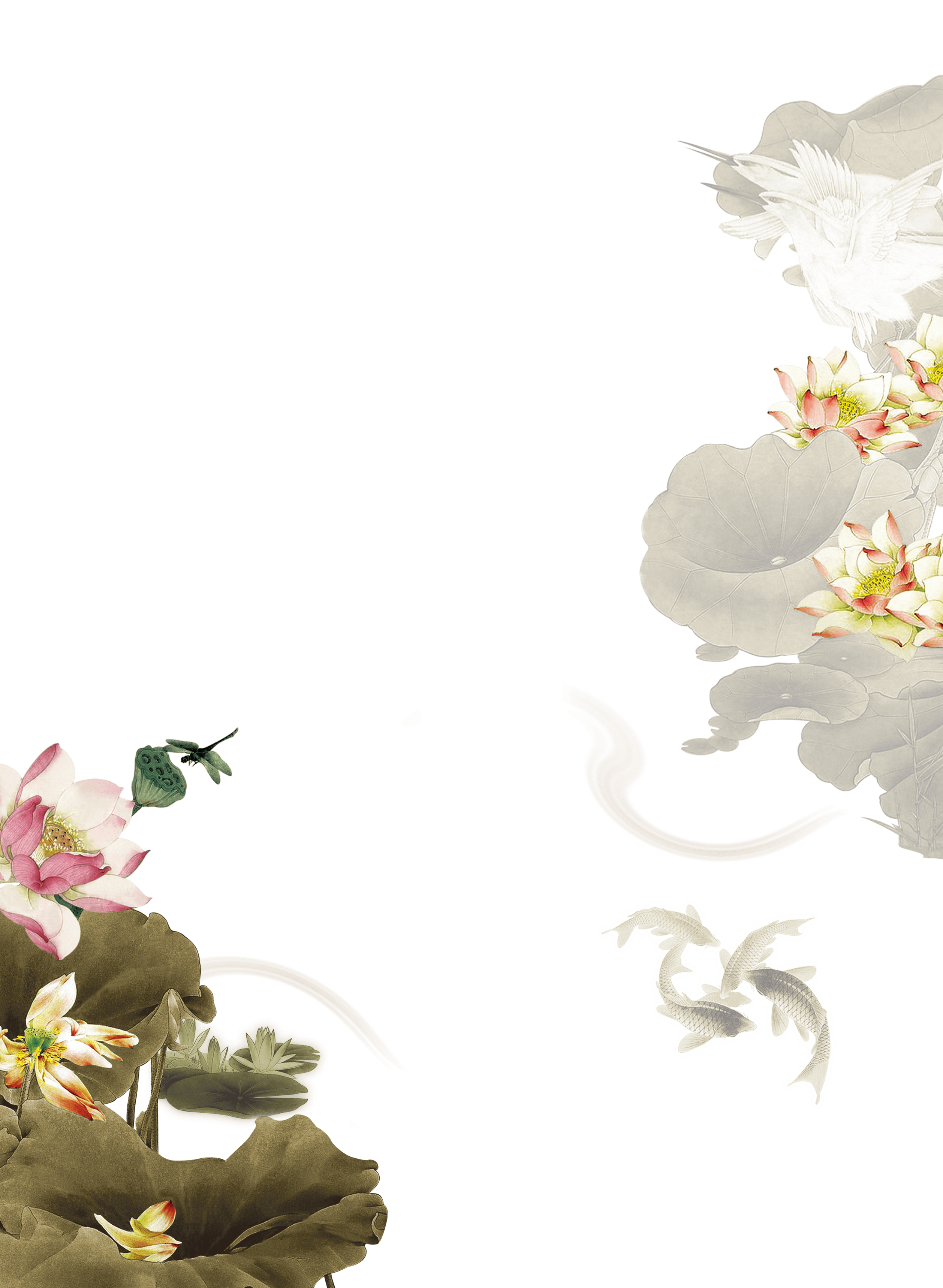 2516x3437 China Chinese painting u5c0fu8aaa ink painting lotus
