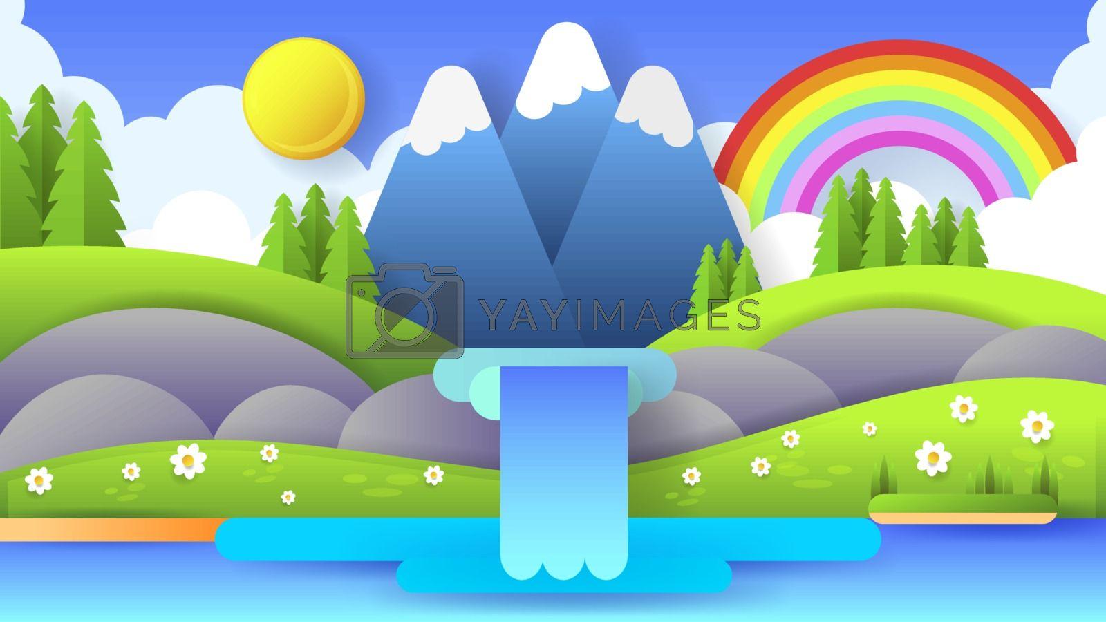 1600x900 banner wallpaper, green, blue, cloud, sky, illustration, meteorological phenomenon, fun, landscape, clip art, graphics