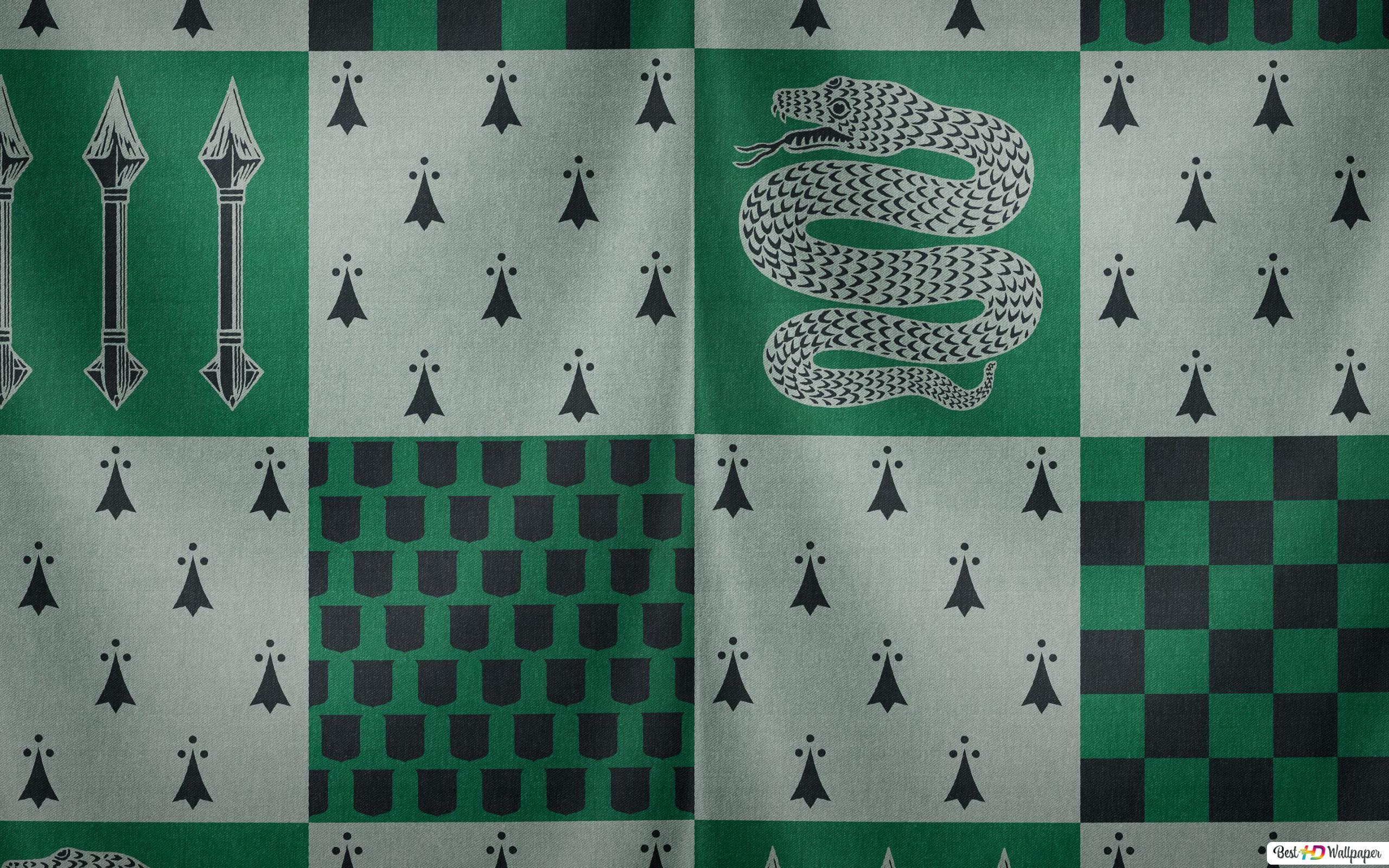 2560x1600 Slytherin house white and green banner HD wallpaper download