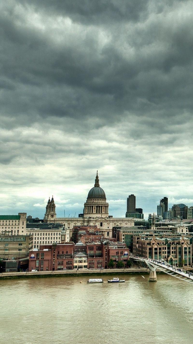 800x1420 Download wallpaper 800x1420 england, london, millennium bridge, uk