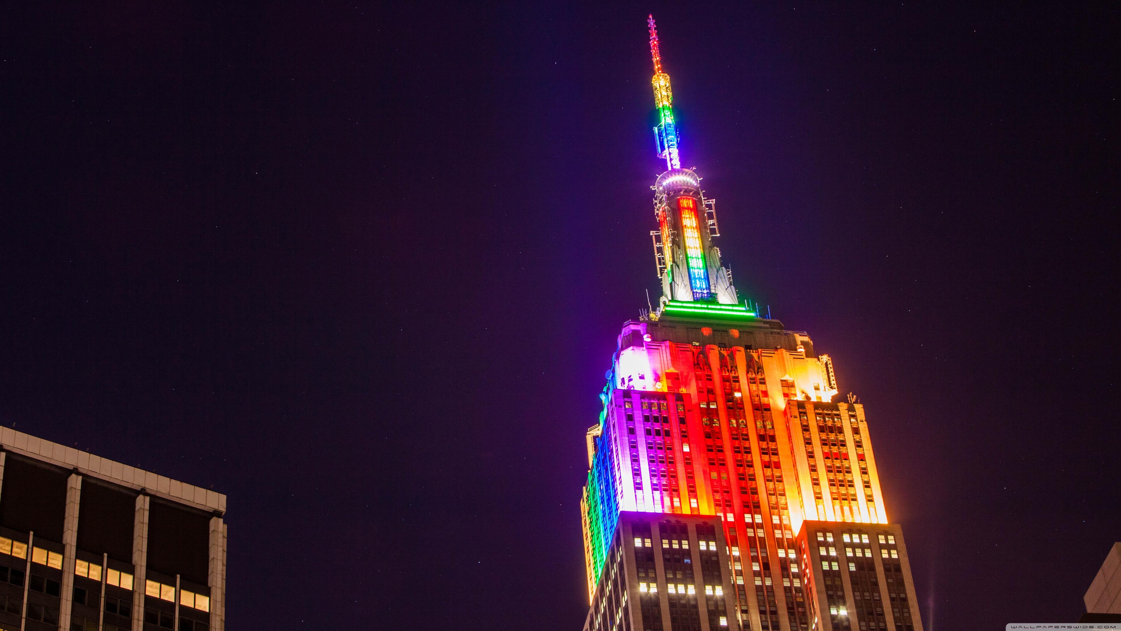 3840x2160 Empire State Building Light Show Ultra HD Desktop Background Wallpaper for 4K UHD TV : Widescreen & UltraWide Desktop & Laptop : Tablet