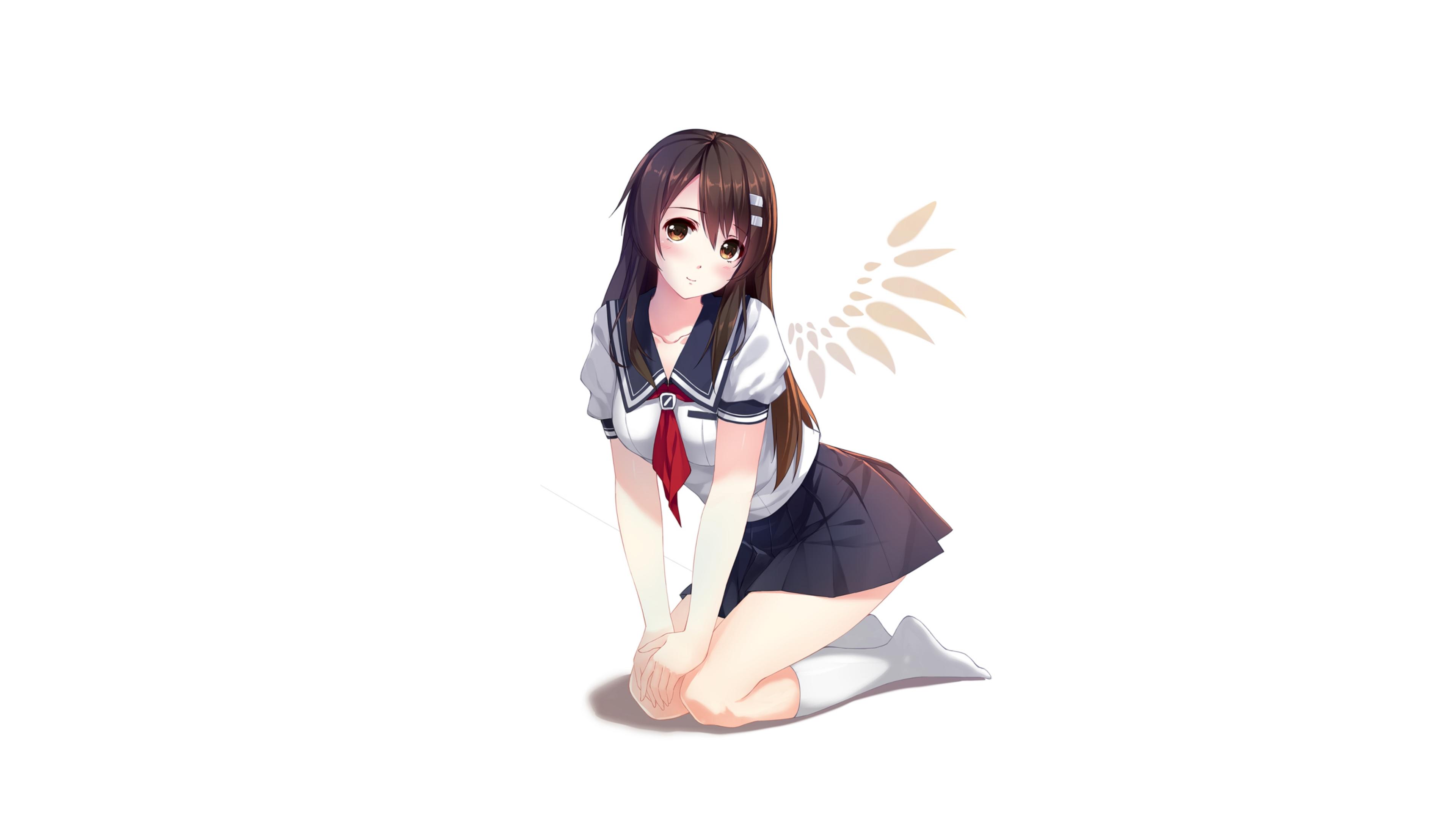3840x2160 Download Cute, anime girl, school uniform, art wallpaper, 3840x 4K UHD 16: Widescreen