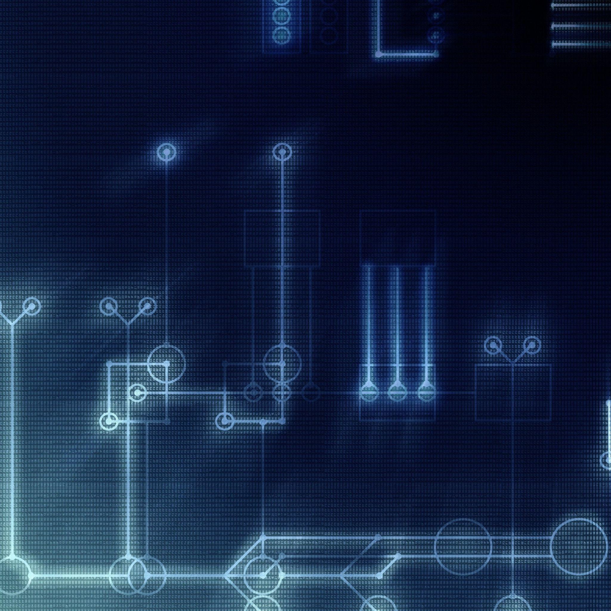 2048x2048 Blue Tech Wallpaper
