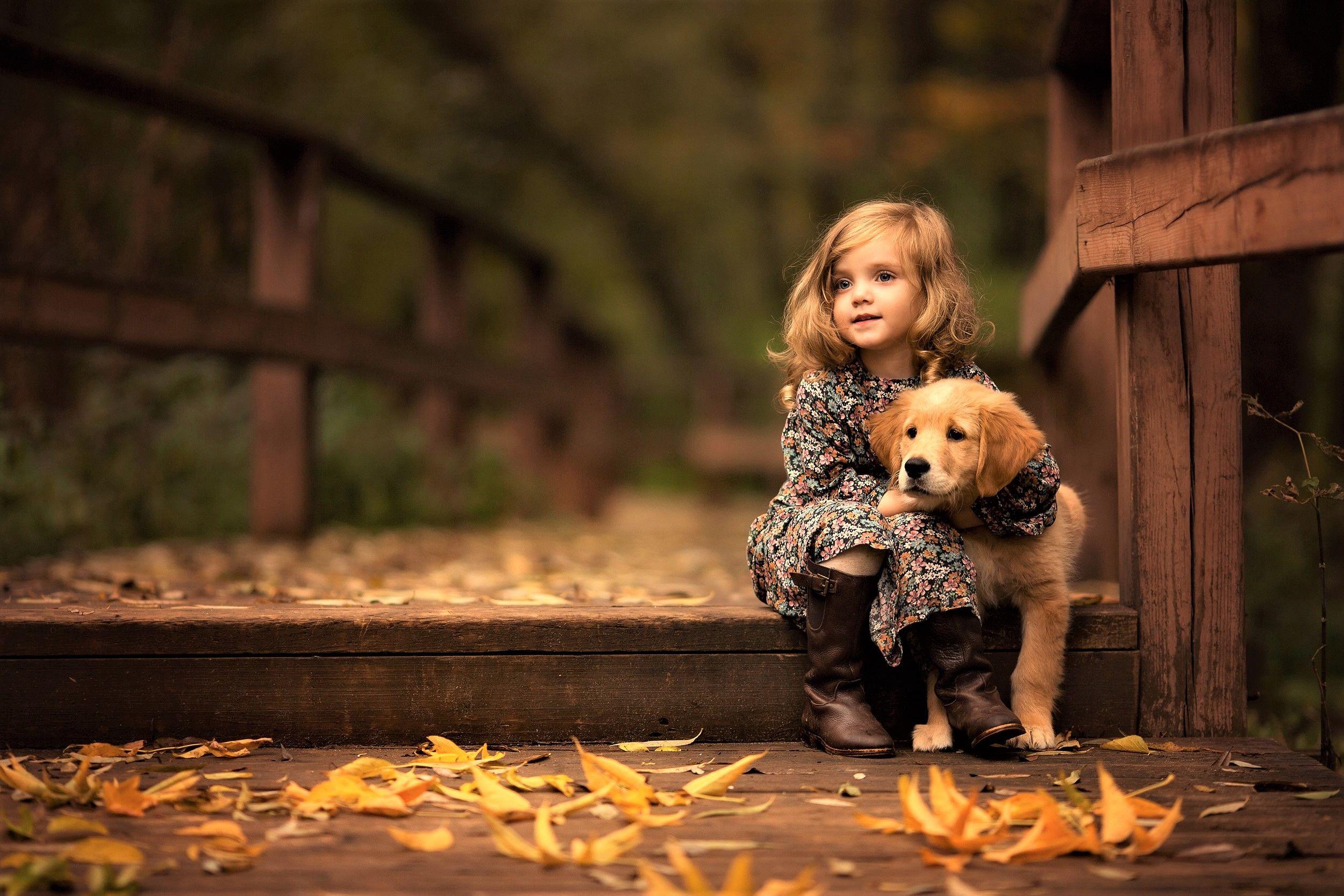 2500x1667 Girl With Dog Wallpaper